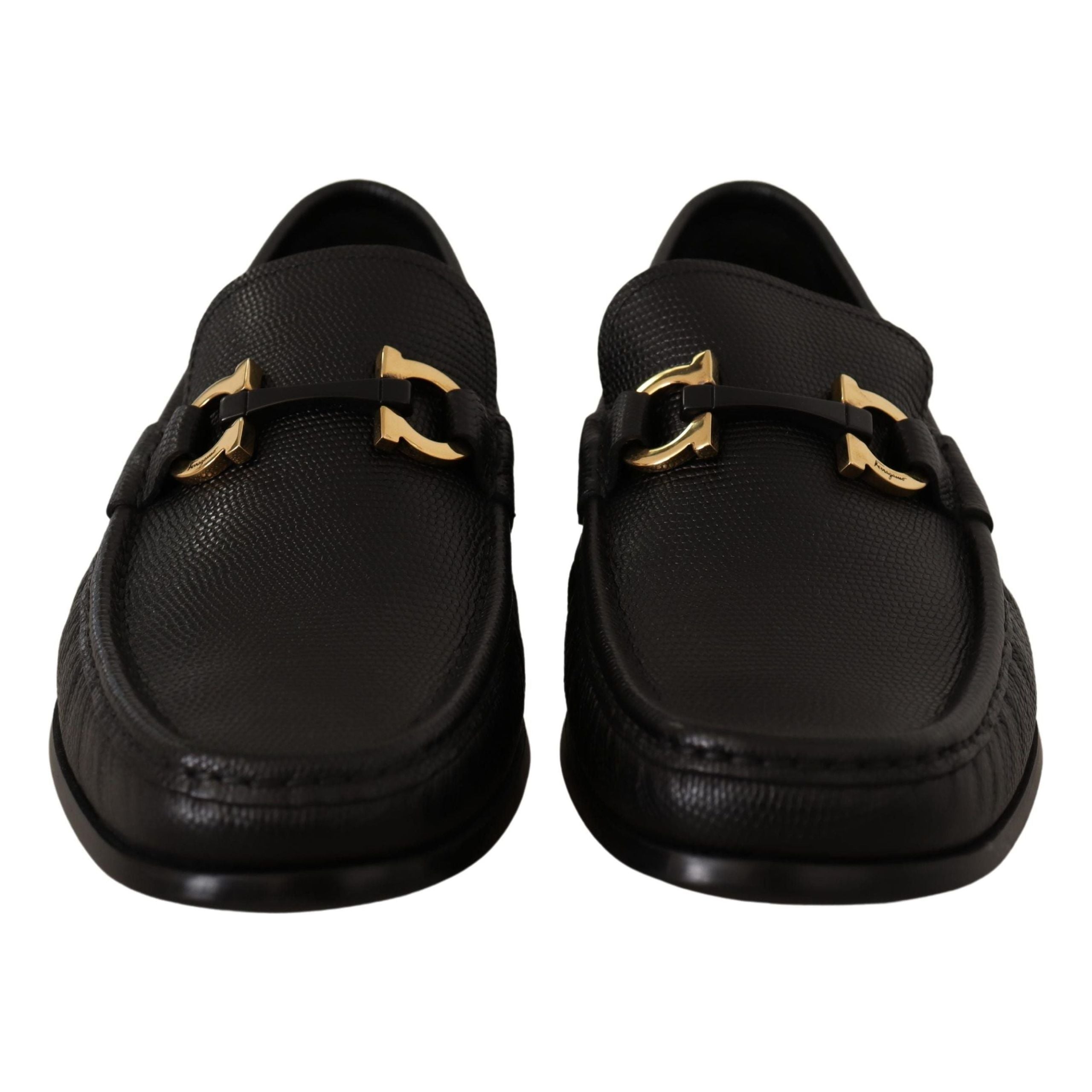 Salvatore Ferragamo Black Calf Leather Loafers