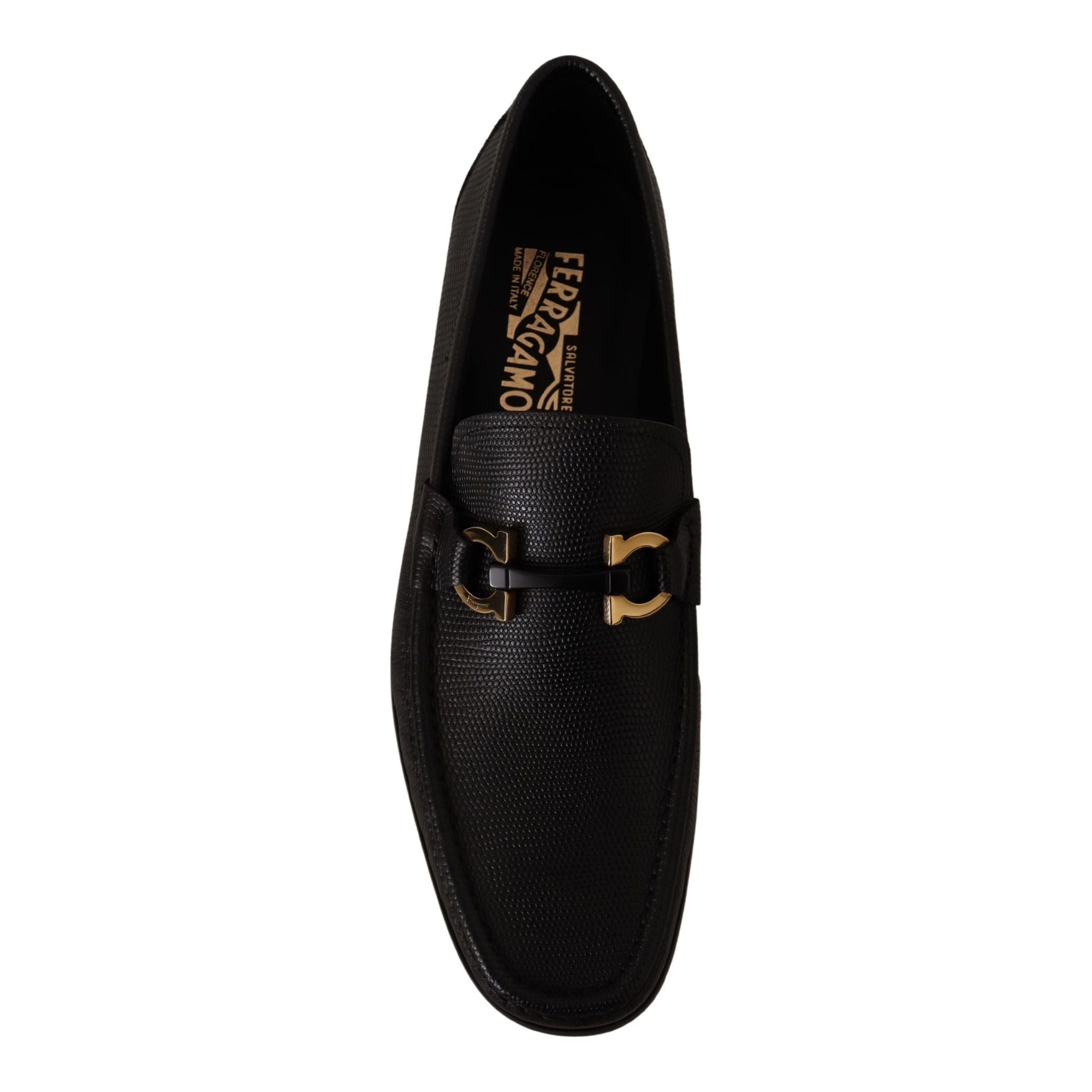 Salvatore Ferragamo Black Calf Leather Loafers
