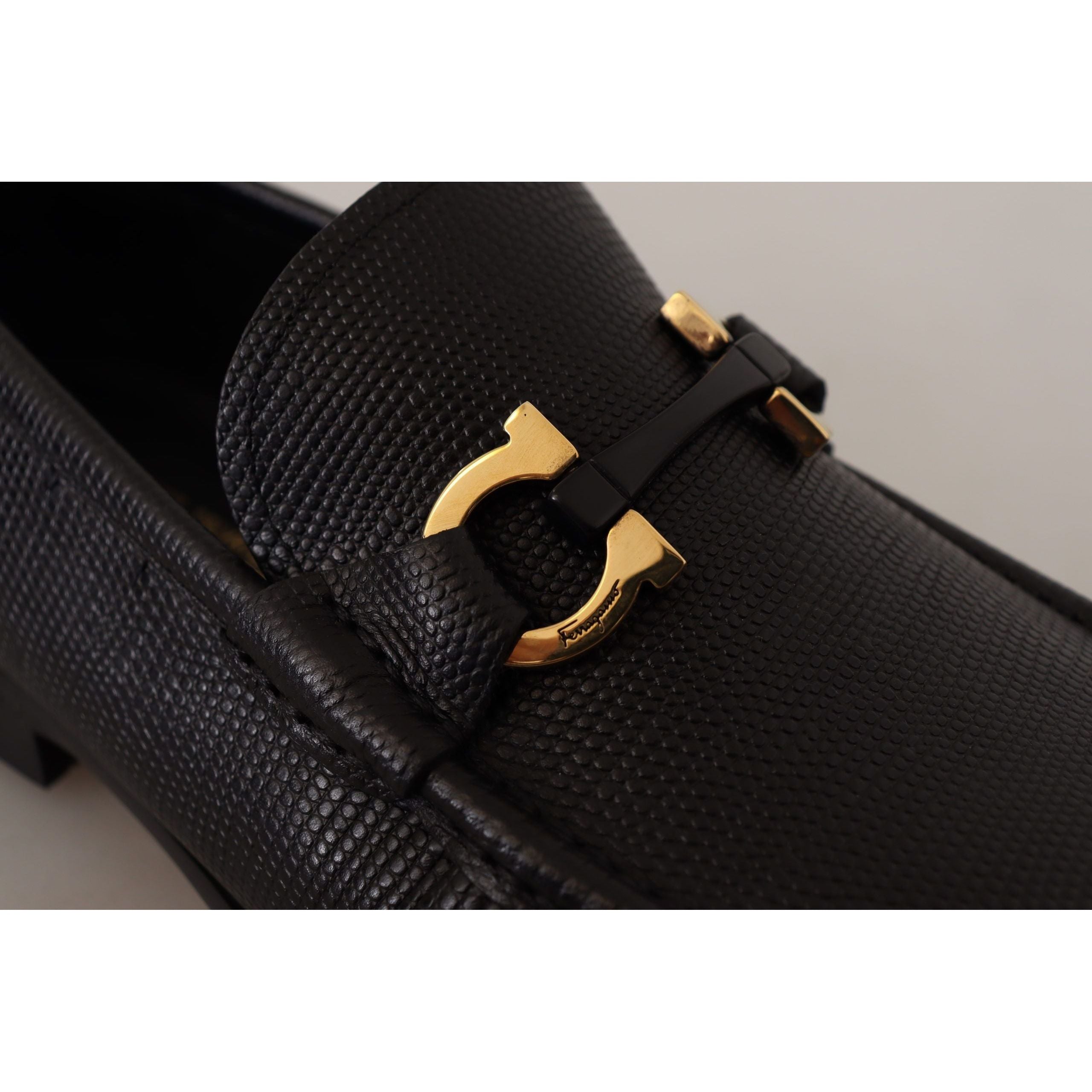 Salvatore Ferragamo Black Calf Leather Loafers