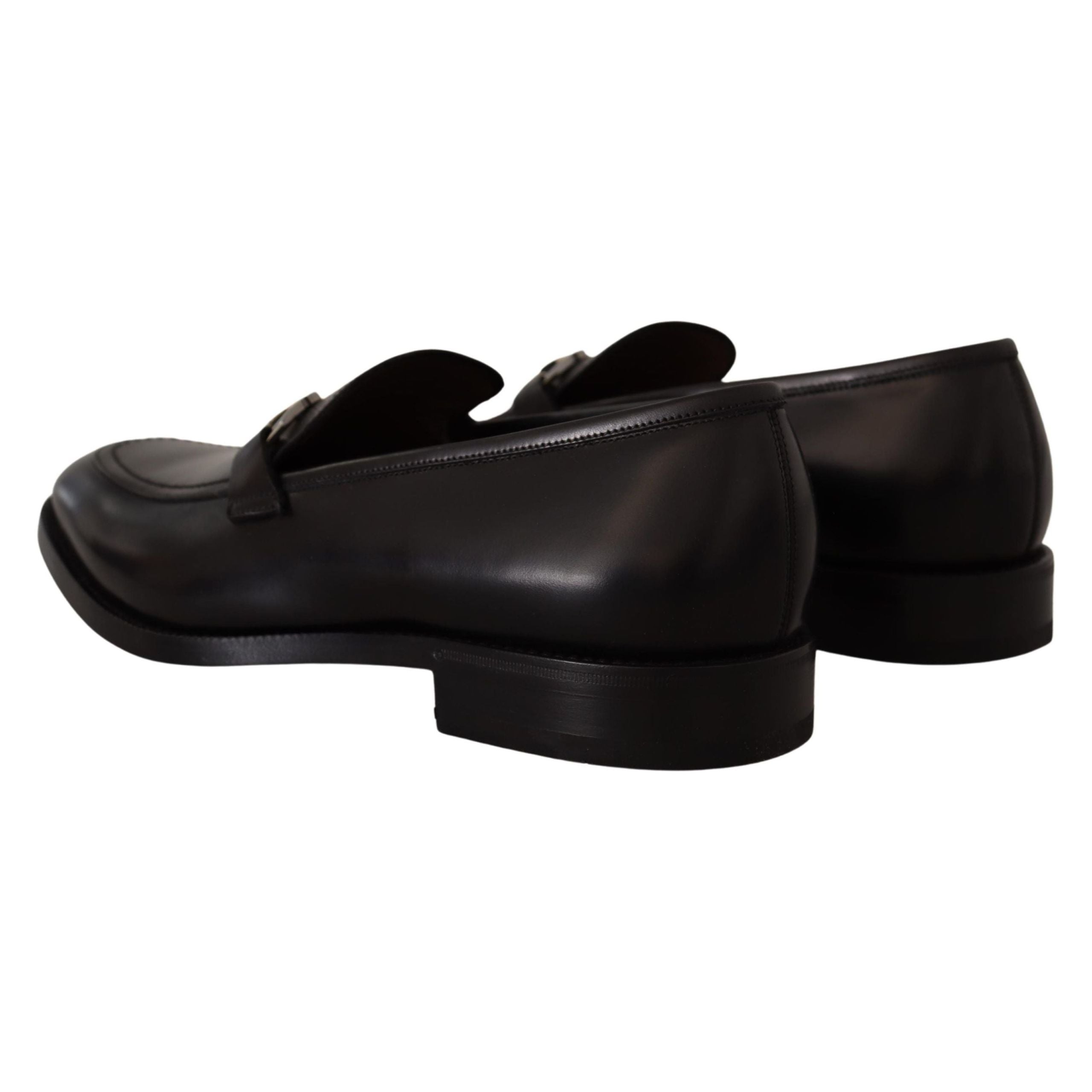 Salvatore Ferragamo Black Calf Leather Gancio Bit Loafers