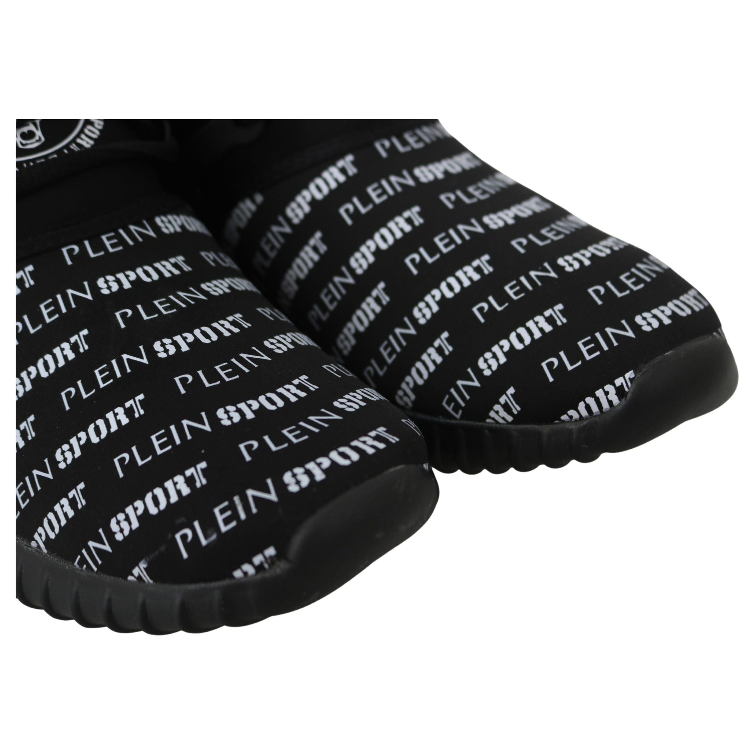 Plein Sport Chic Black Leather Runner Henry Sport Sneakers Luxury