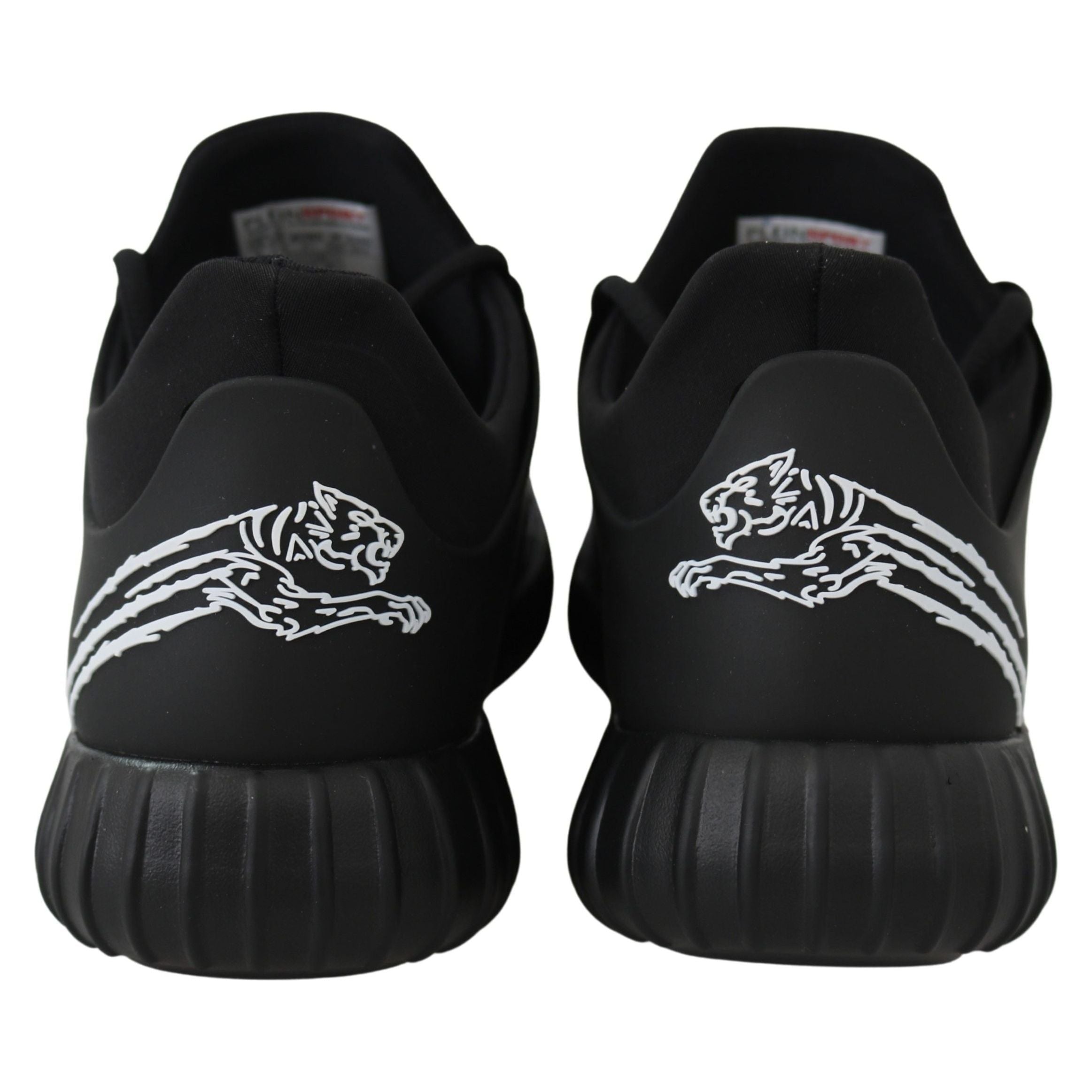 Plein Sport Chic Black Leather Runner Henry Sport Sneakers Luxury