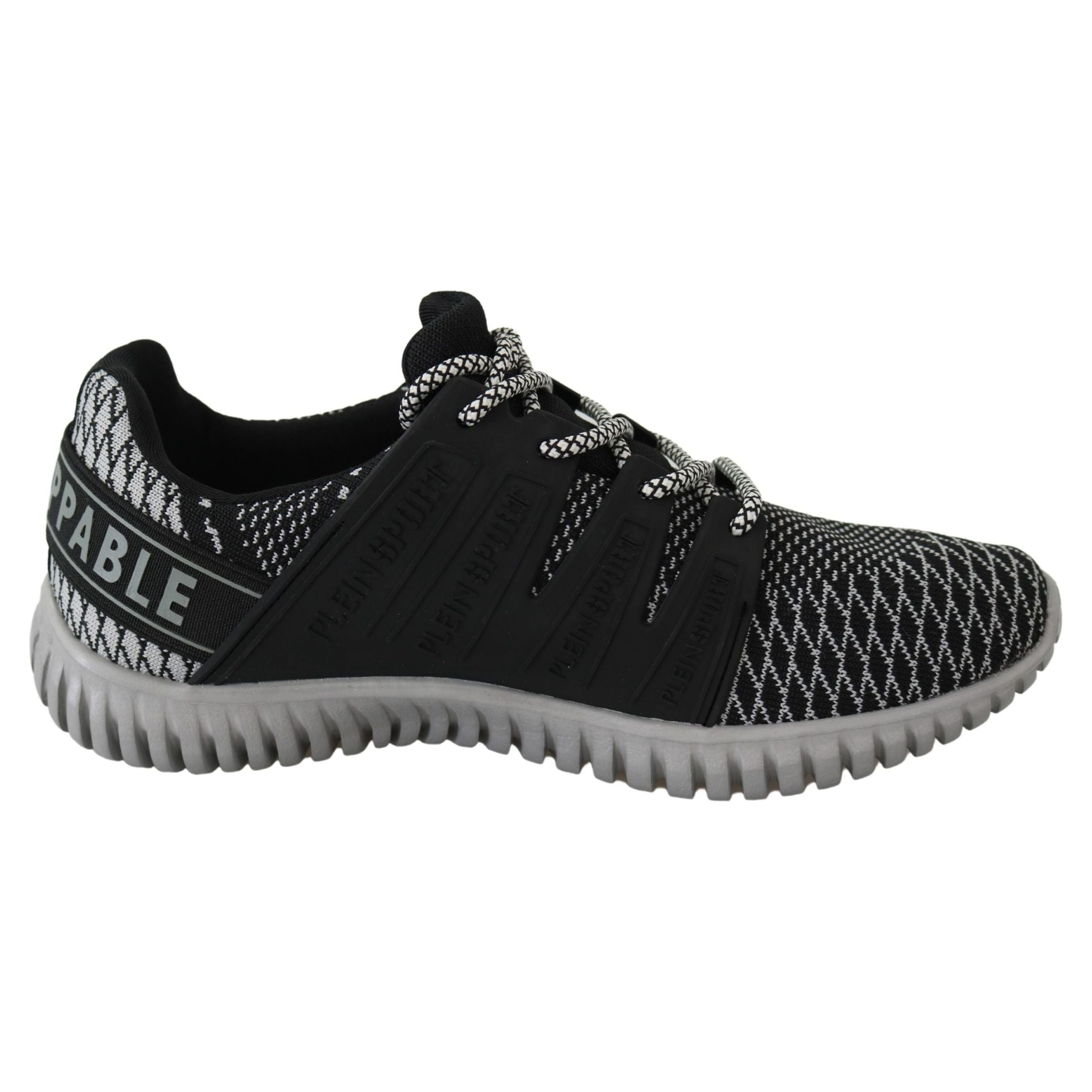 Plein Sport Jet Black Leather Exclusive Runner Mason Sneakers