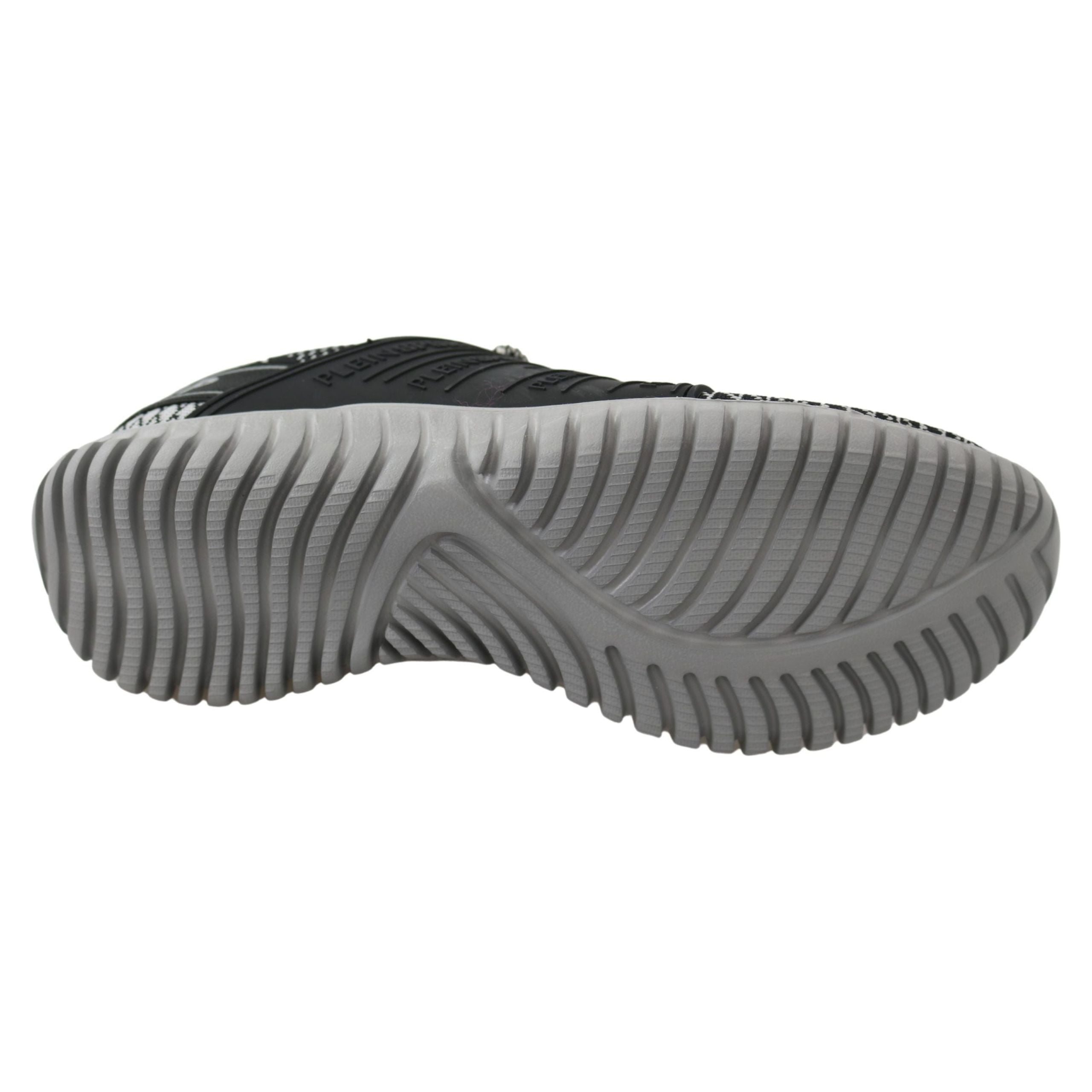 Plein Sport Jet Black Leather Exclusive Runner Mason Sneakers