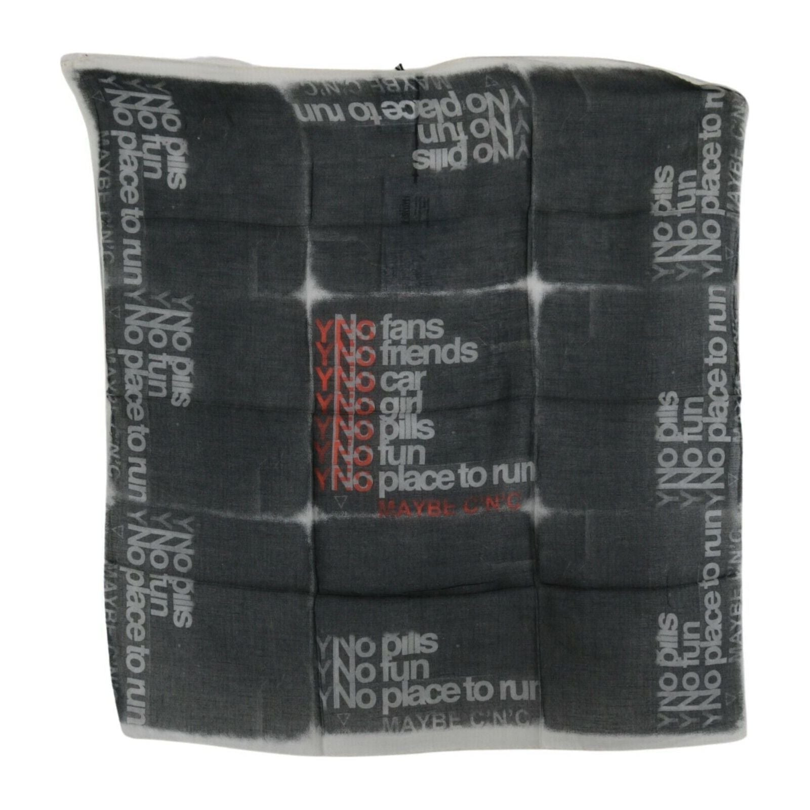 Costume National Black Wool-Blend Scarf Bandana Luxe