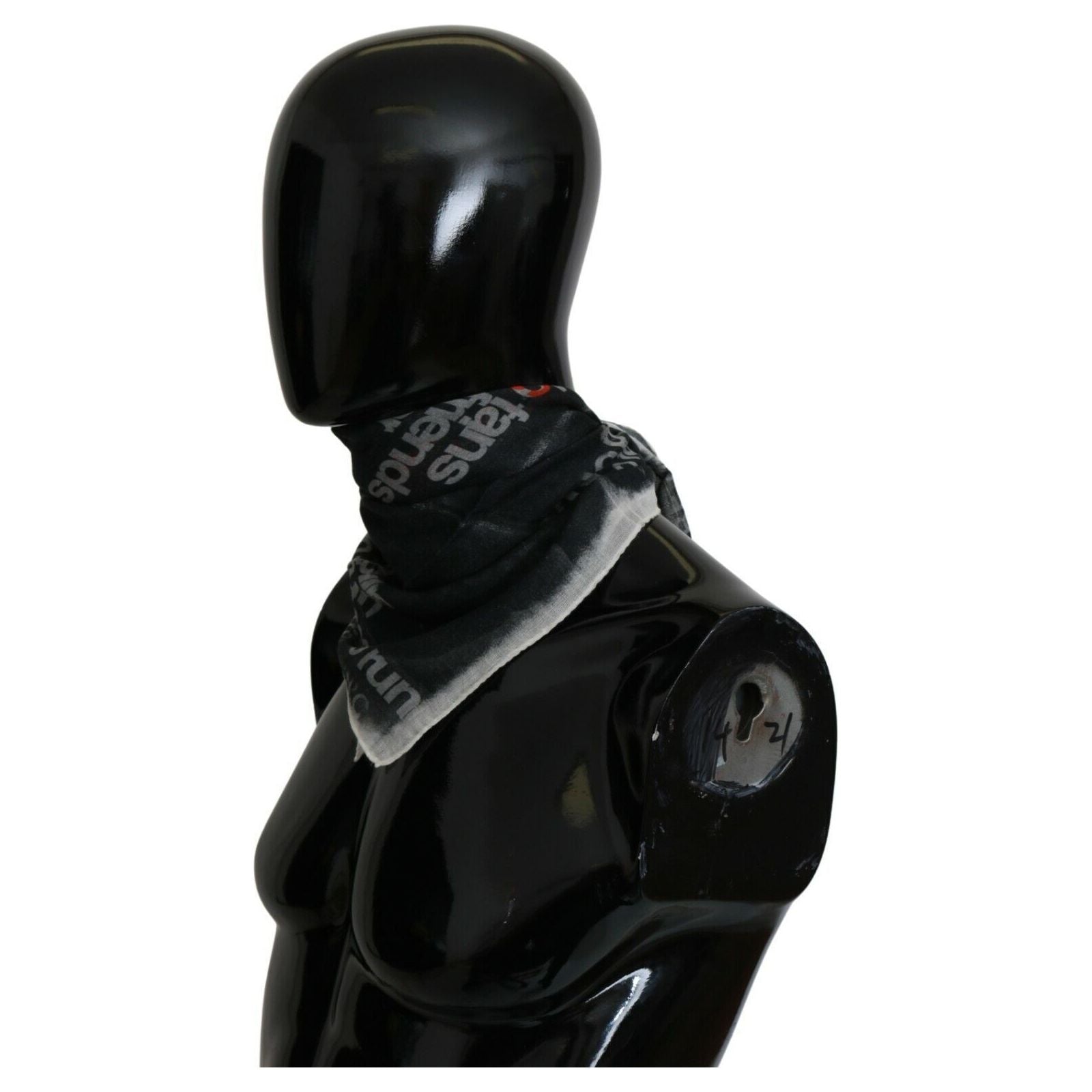 Costume National Black Wool-Blend Scarf Bandana Luxe