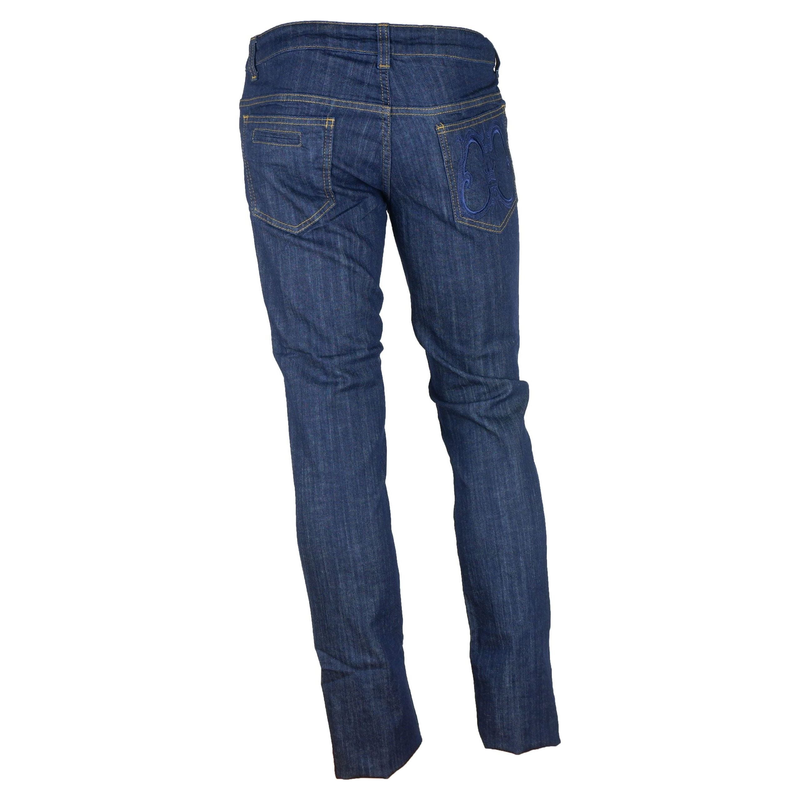 Cavalli Class Dark Blue Cotton Denim Jeans