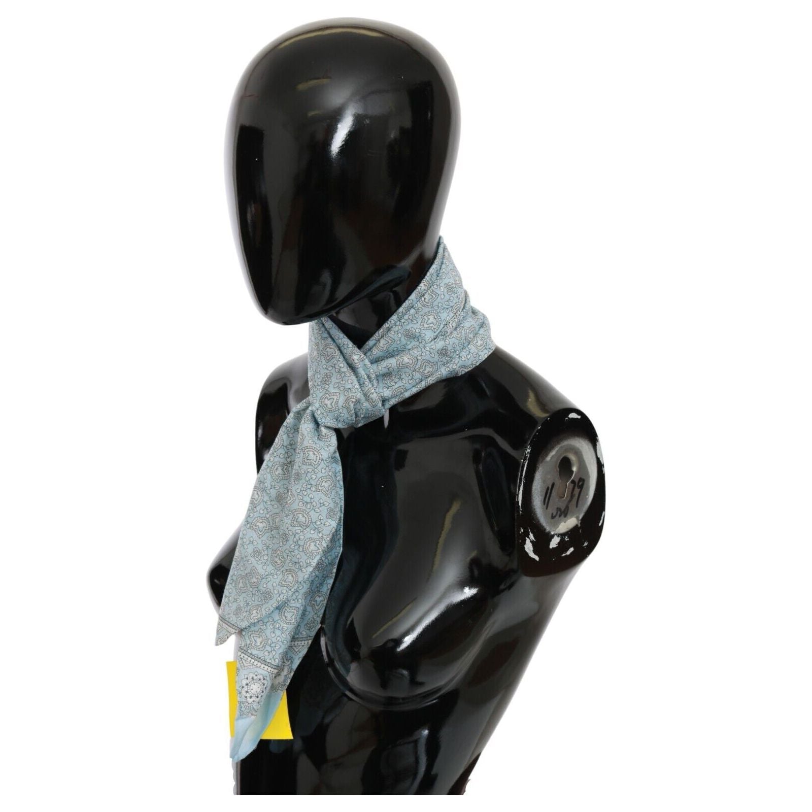 Ermanno Scervino Light Blue Silk Bandana Wrap Shawl Scarf