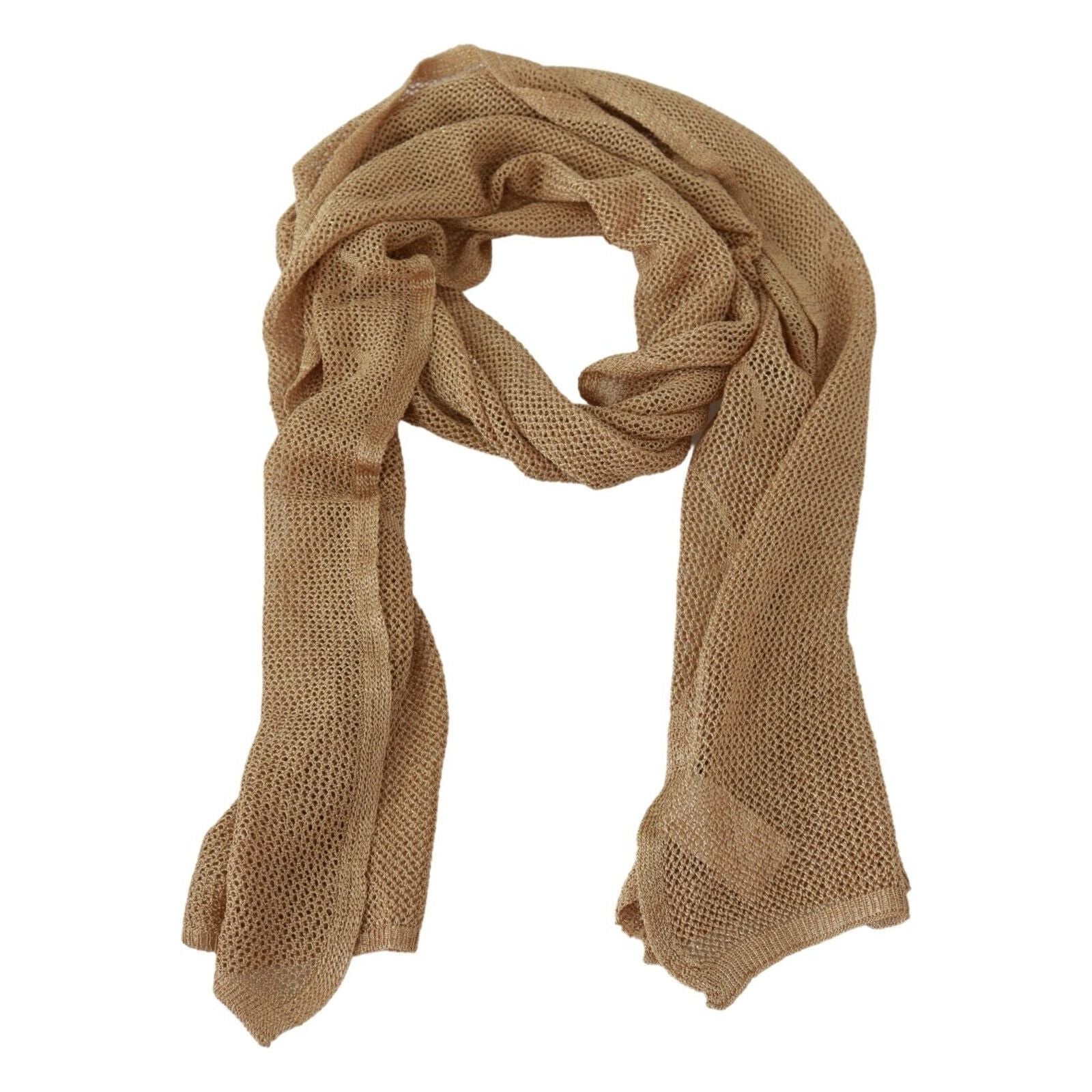 GF Ferre Brown Cashmere Neck Wrap Shawl Scarf for Sophistication
