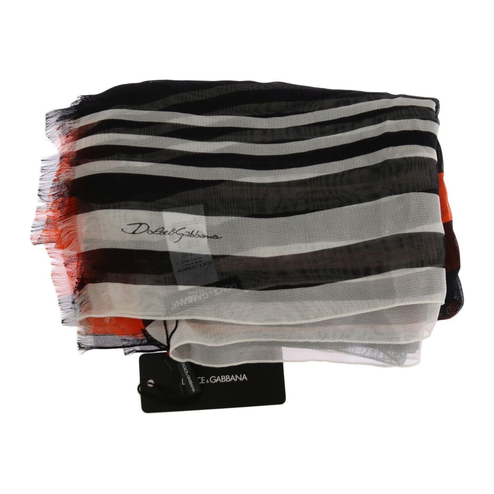Dolce & Gabbana Multicolor Silk Fringed Scarf