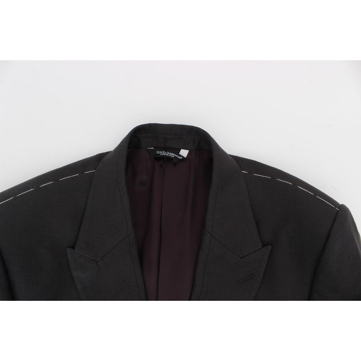 Dolce & Gabbana Gray Linen Slim Fit Blazer and Vest