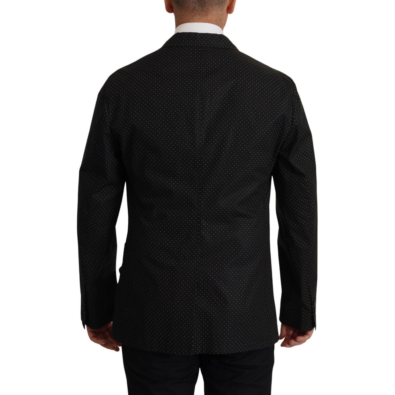 Dolce & Gabbana Black Cotton Polka Dot Blazer