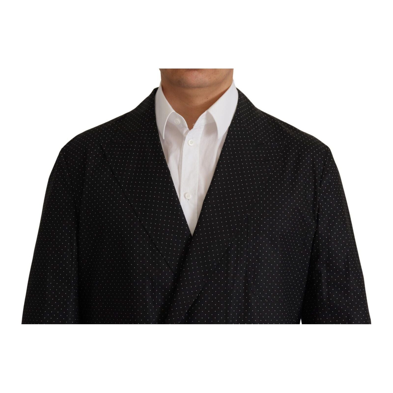 Dolce & Gabbana Black Cotton Polka Dot Blazer