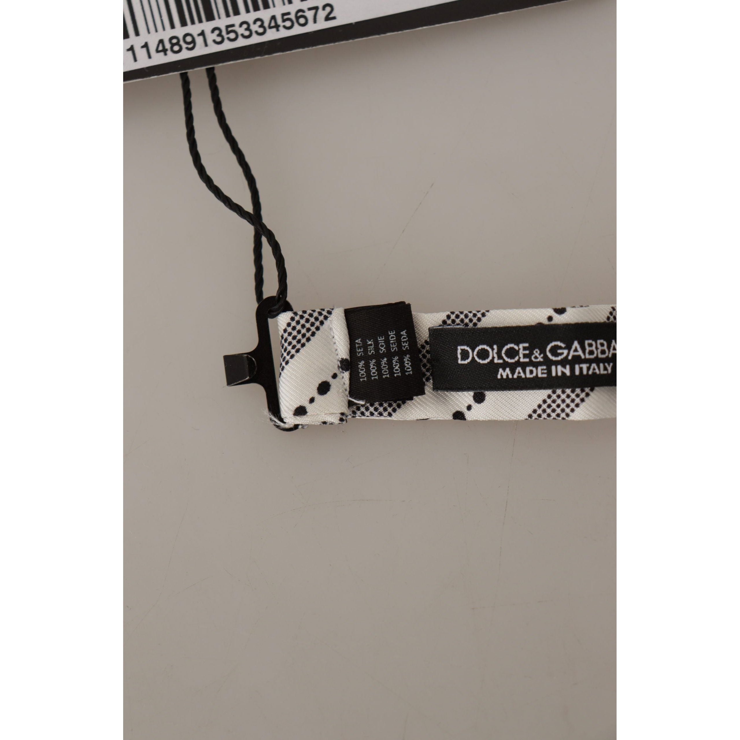 Dolce & Gabbana Black Silk Polka Dot Bow Tie Elegance