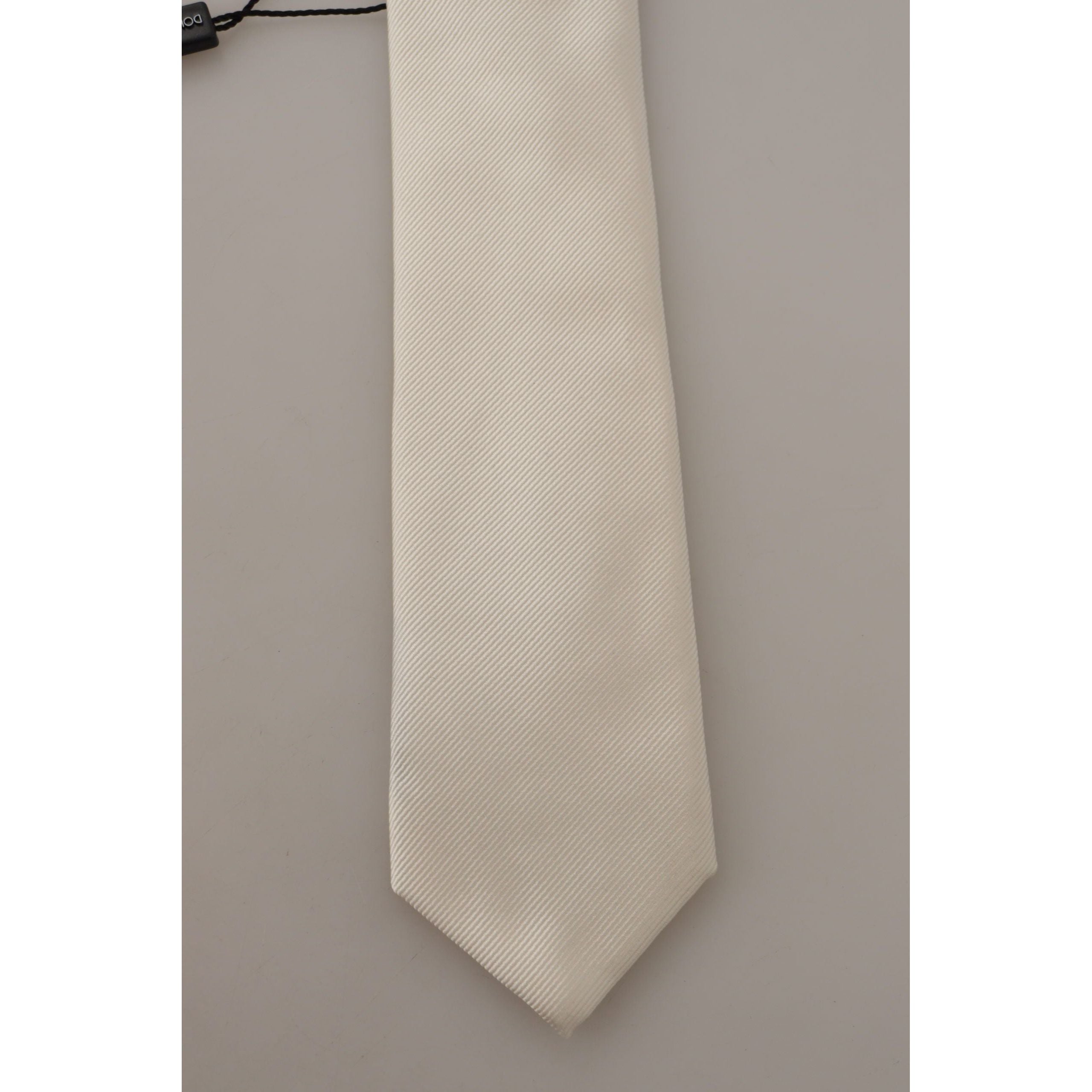 Dolce & Gabbana Elegant White Silk Tie for Timeless Style
