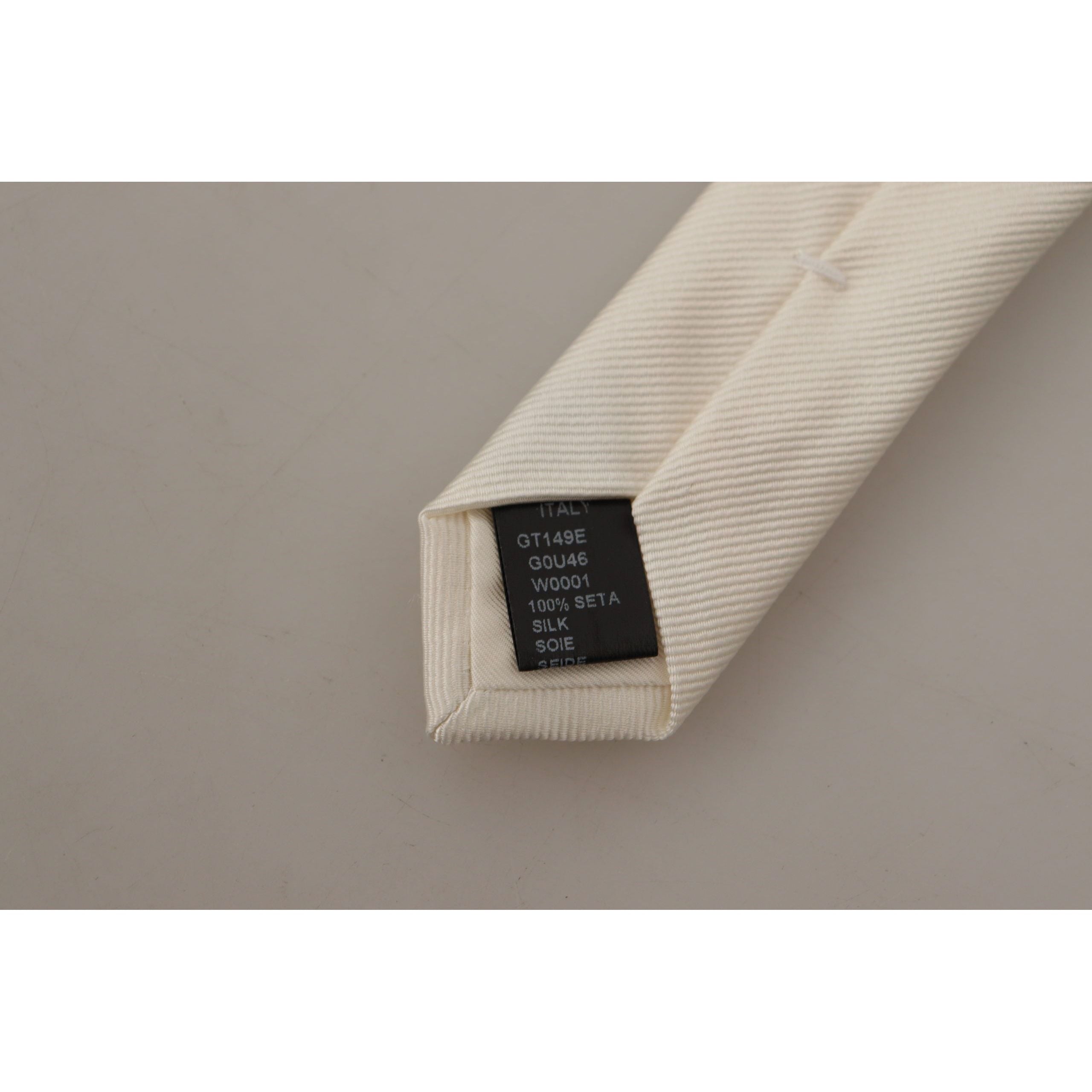 Dolce & Gabbana Elegant White Silk Tie for Timeless Style