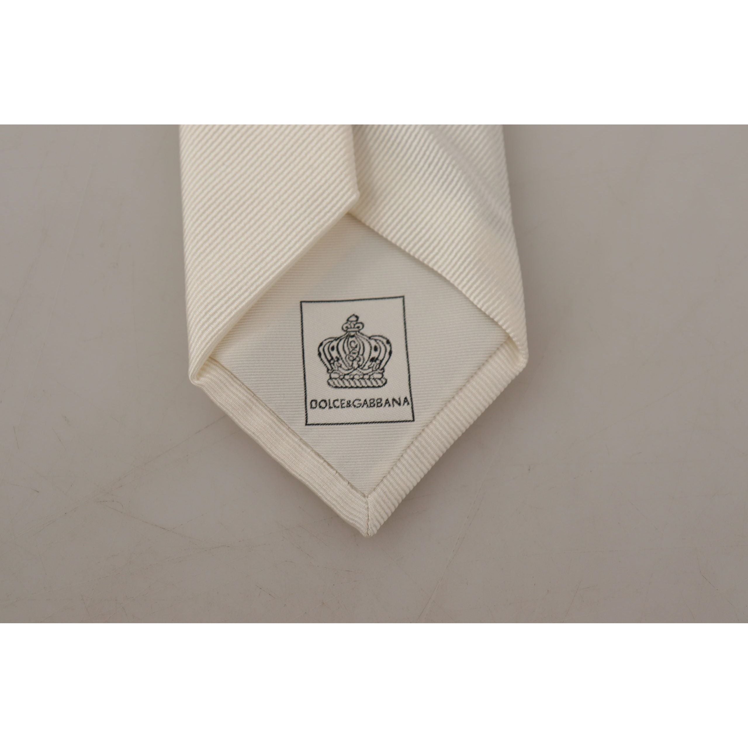 Dolce & Gabbana Elegant White Silk Tie for Timeless Style