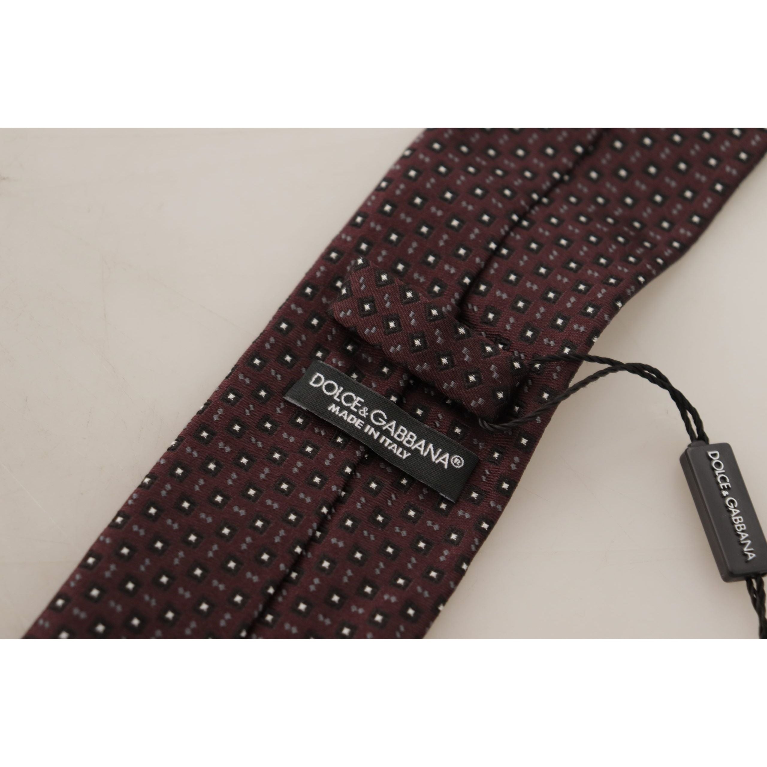 Dolce & Gabbana Black Silk Geometric Bow Tie Accessory
