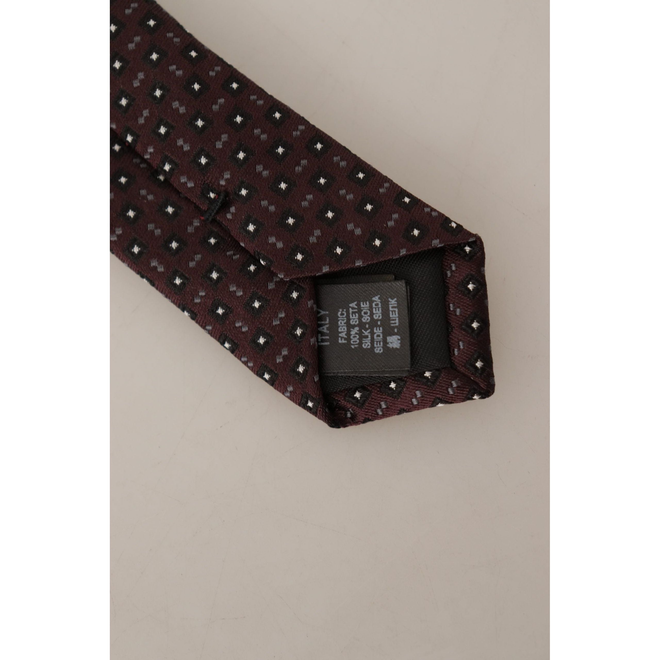 Dolce & Gabbana Black Silk Geometric Bow Tie Accessory