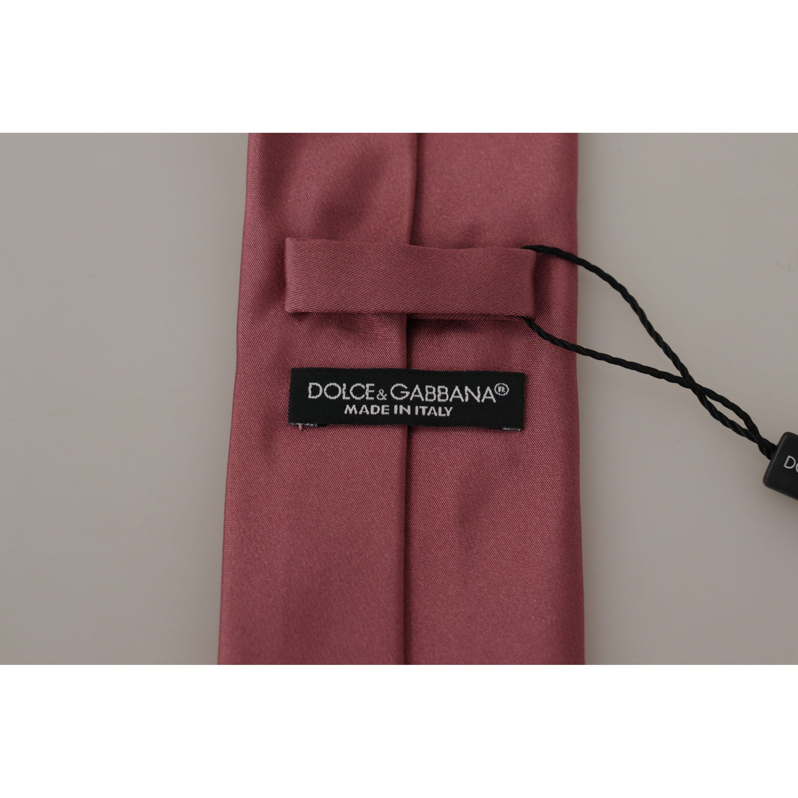 Dolce & Gabbana Pink Silk Bow Tie Accessory