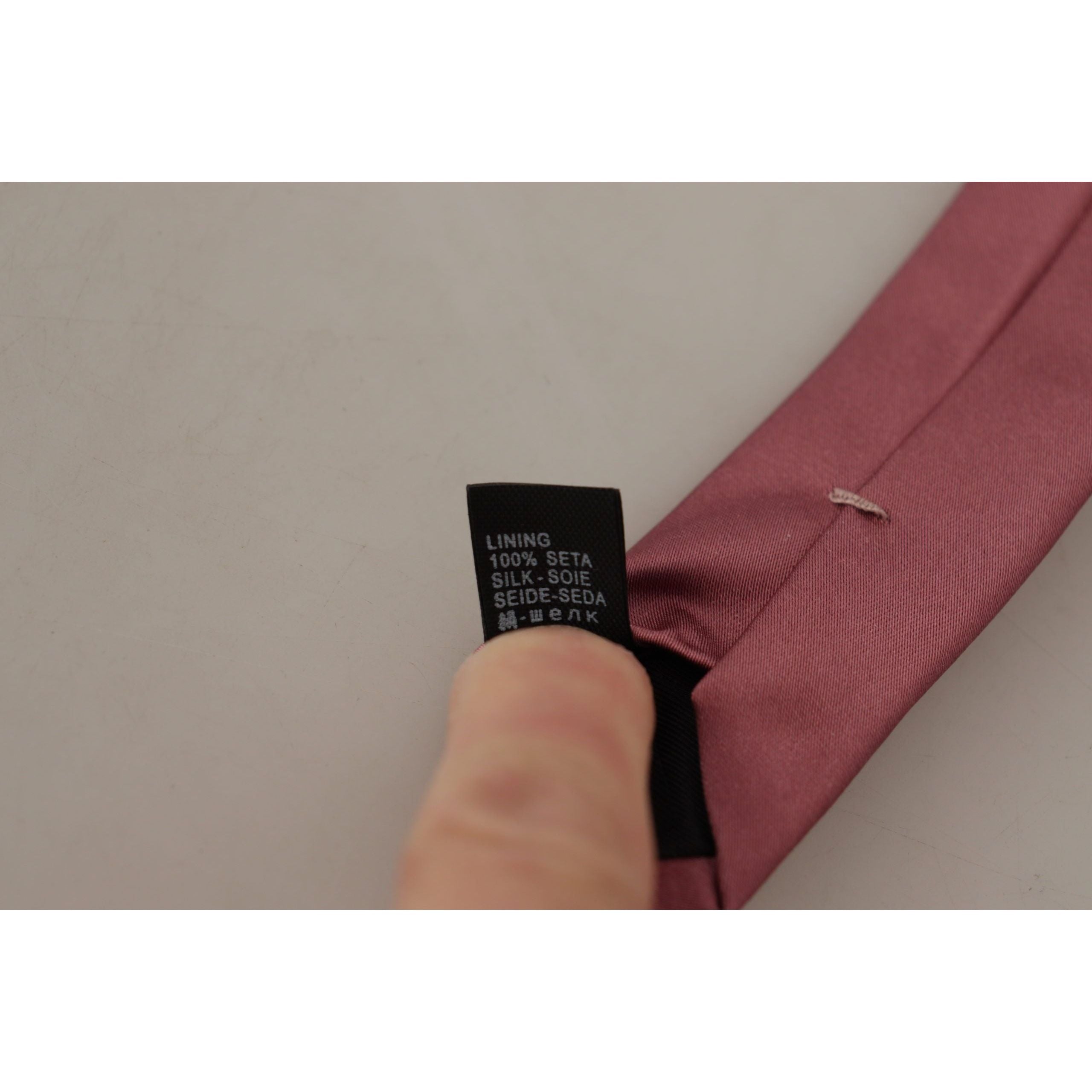 Dolce & Gabbana Pink Silk Bow Tie Accessory