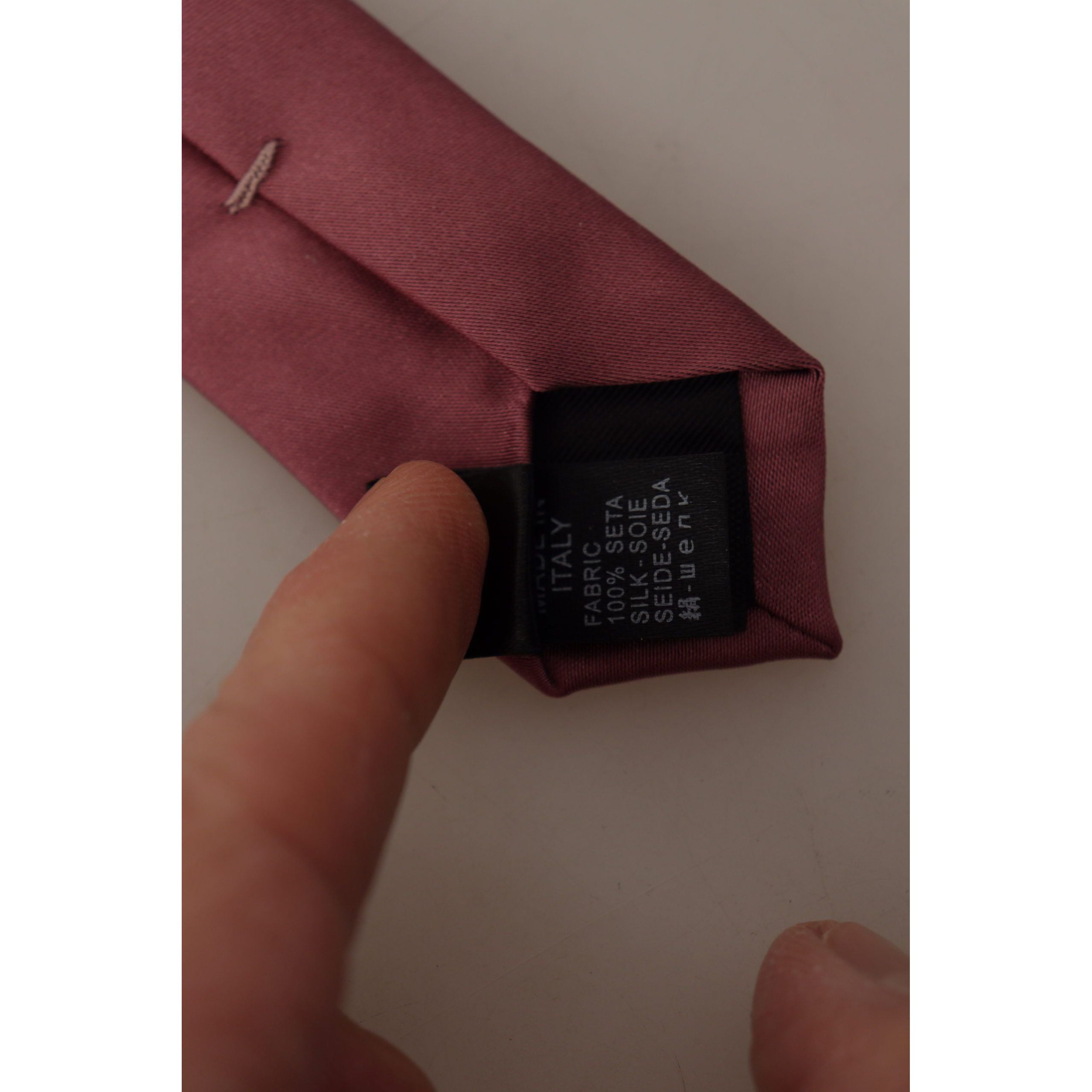 Dolce & Gabbana Pink Silk Bow Tie Accessory