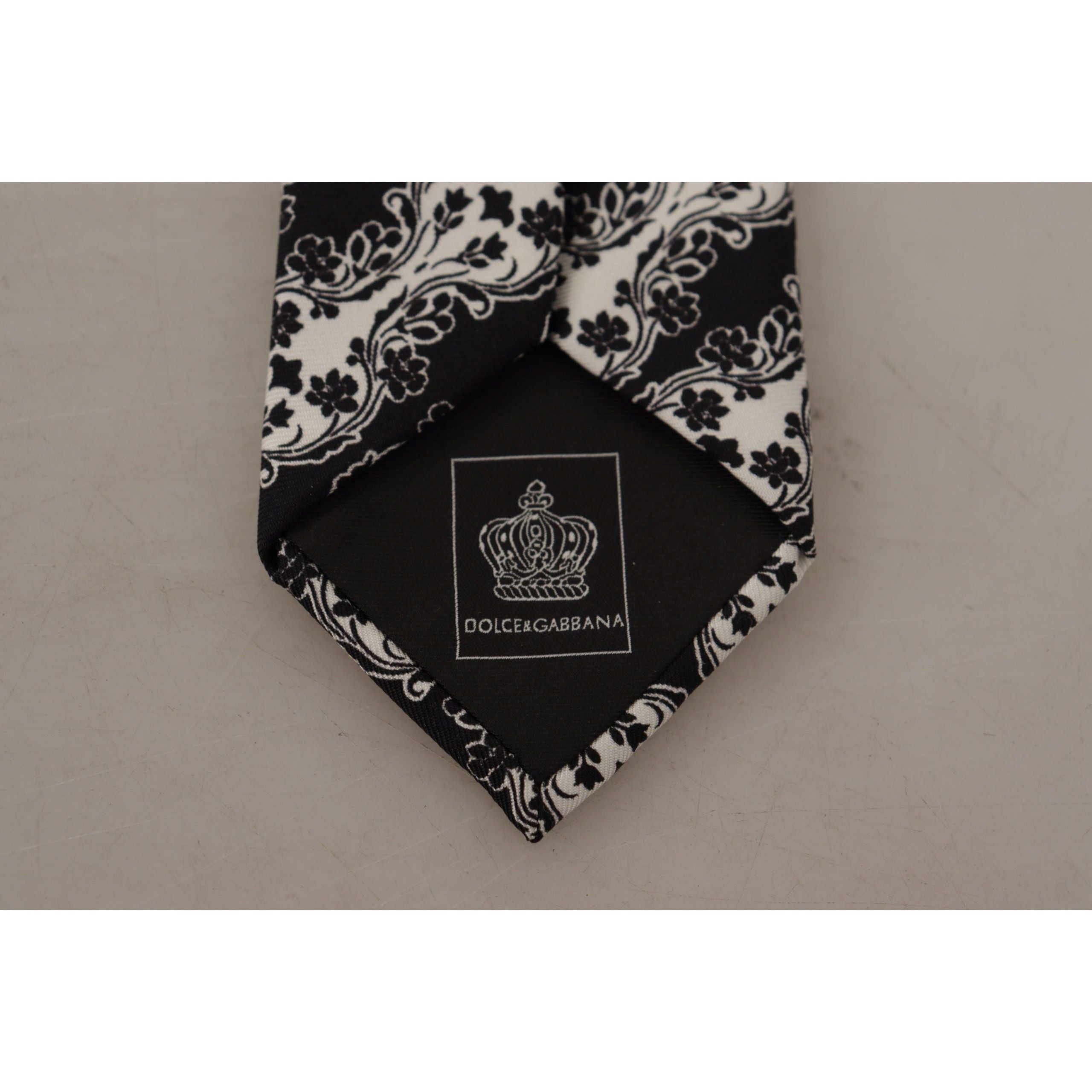 Dolce & Gabbana Black Silk Floral Print Bow Tie Accessory