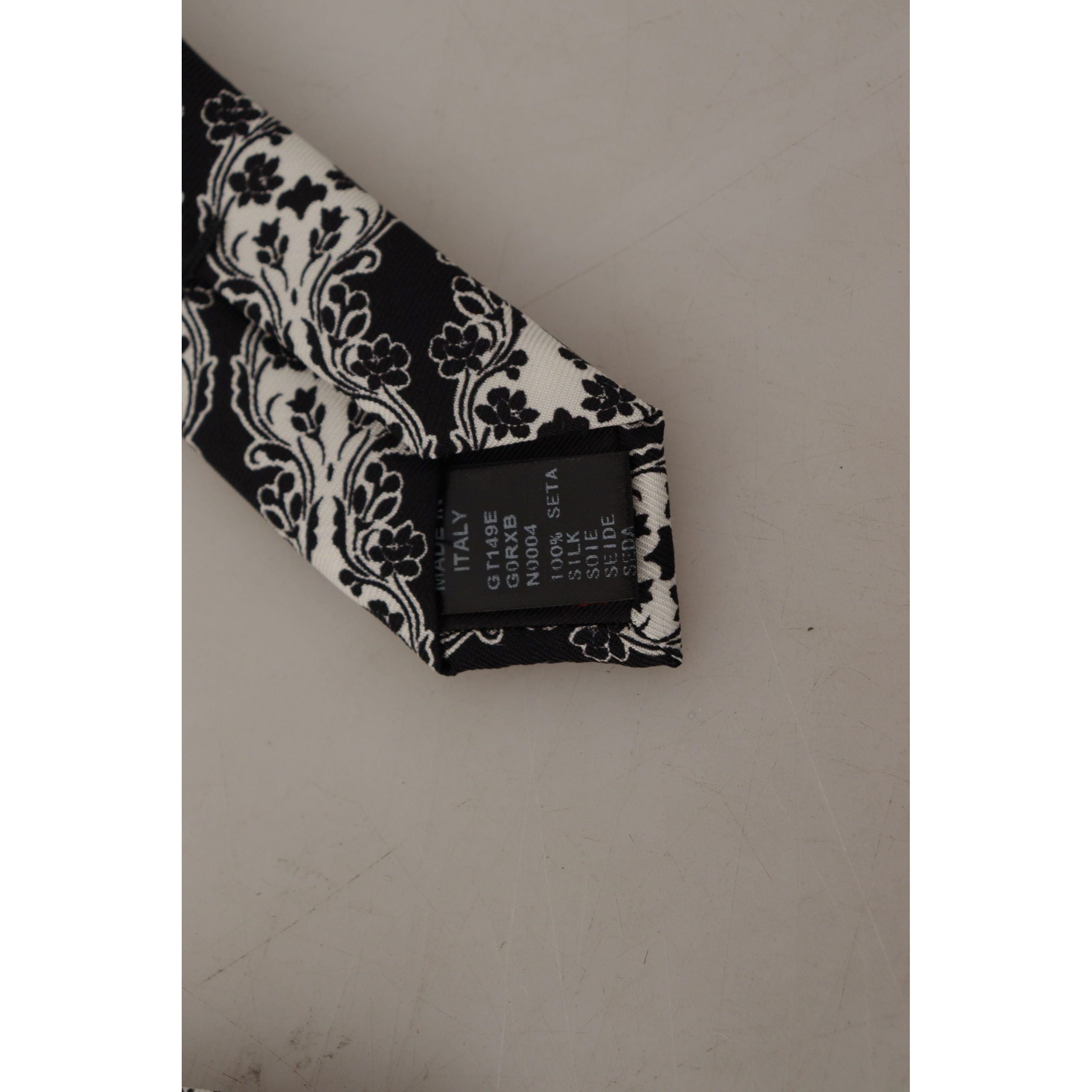 Dolce & Gabbana Black Silk Floral Print Bow Tie Accessory