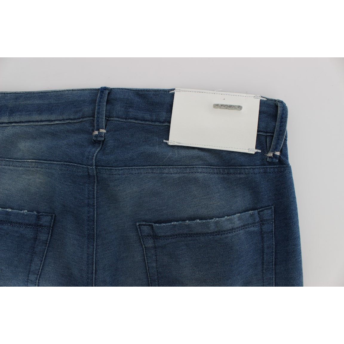 Acht Blue Wash Italian Denim Slim Fit Jeans for Elevated Style