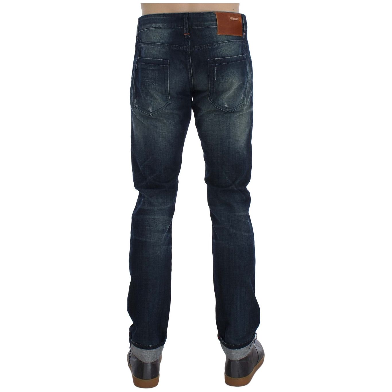 Acht Subtle Blue Italian Cotton Slim Fit Jeans