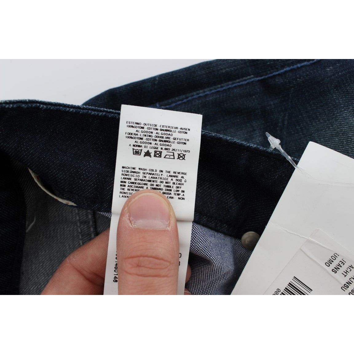 Acht Subtle Blue Italian Cotton Slim Fit Jeans