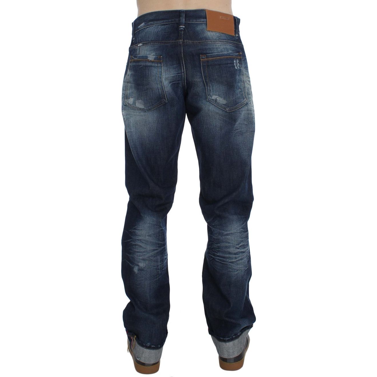Acht Blue Cotton Regular Fit Jeans for Effortless Elegance