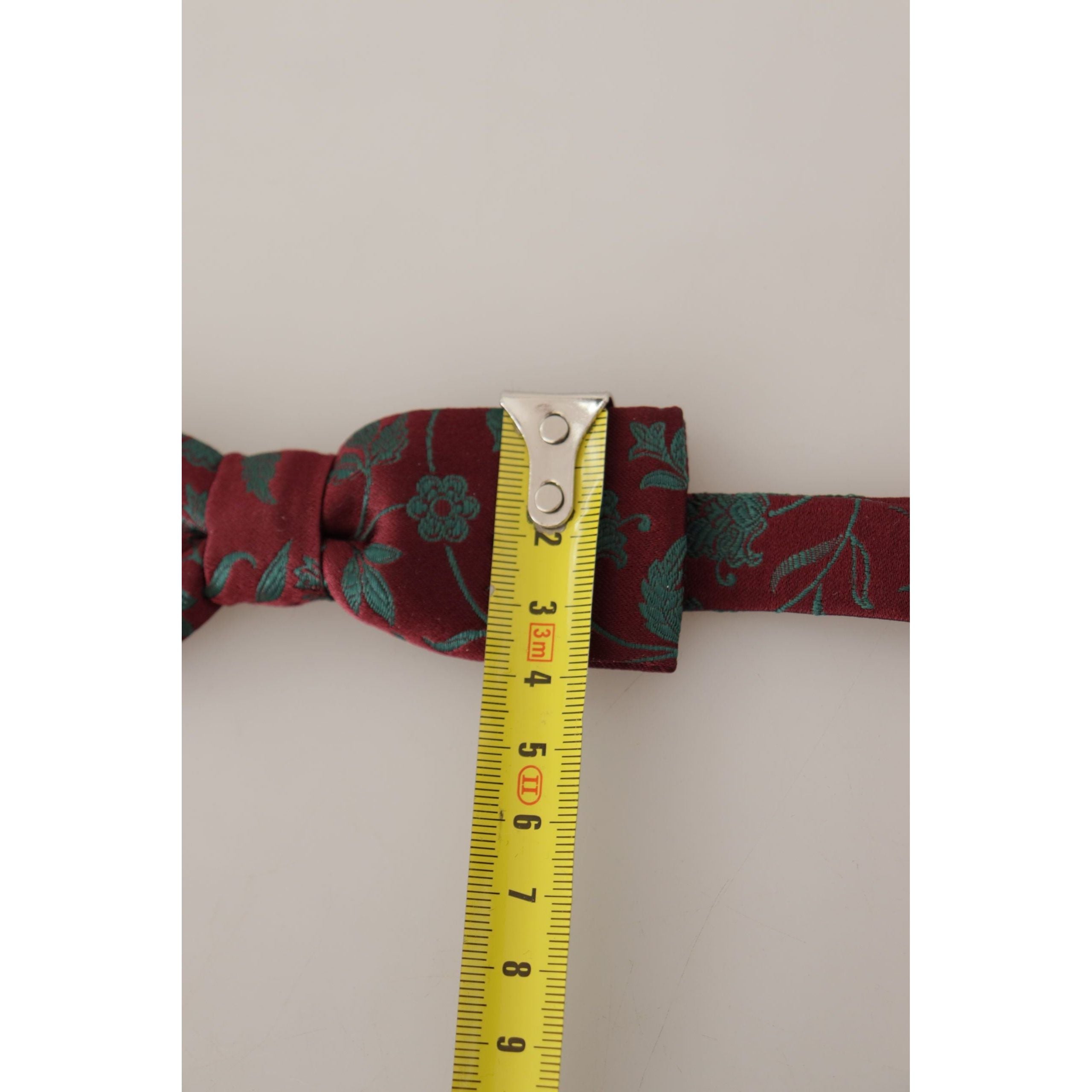 Dolce & Gabbana Maroon Silk Bow Tie Accessory