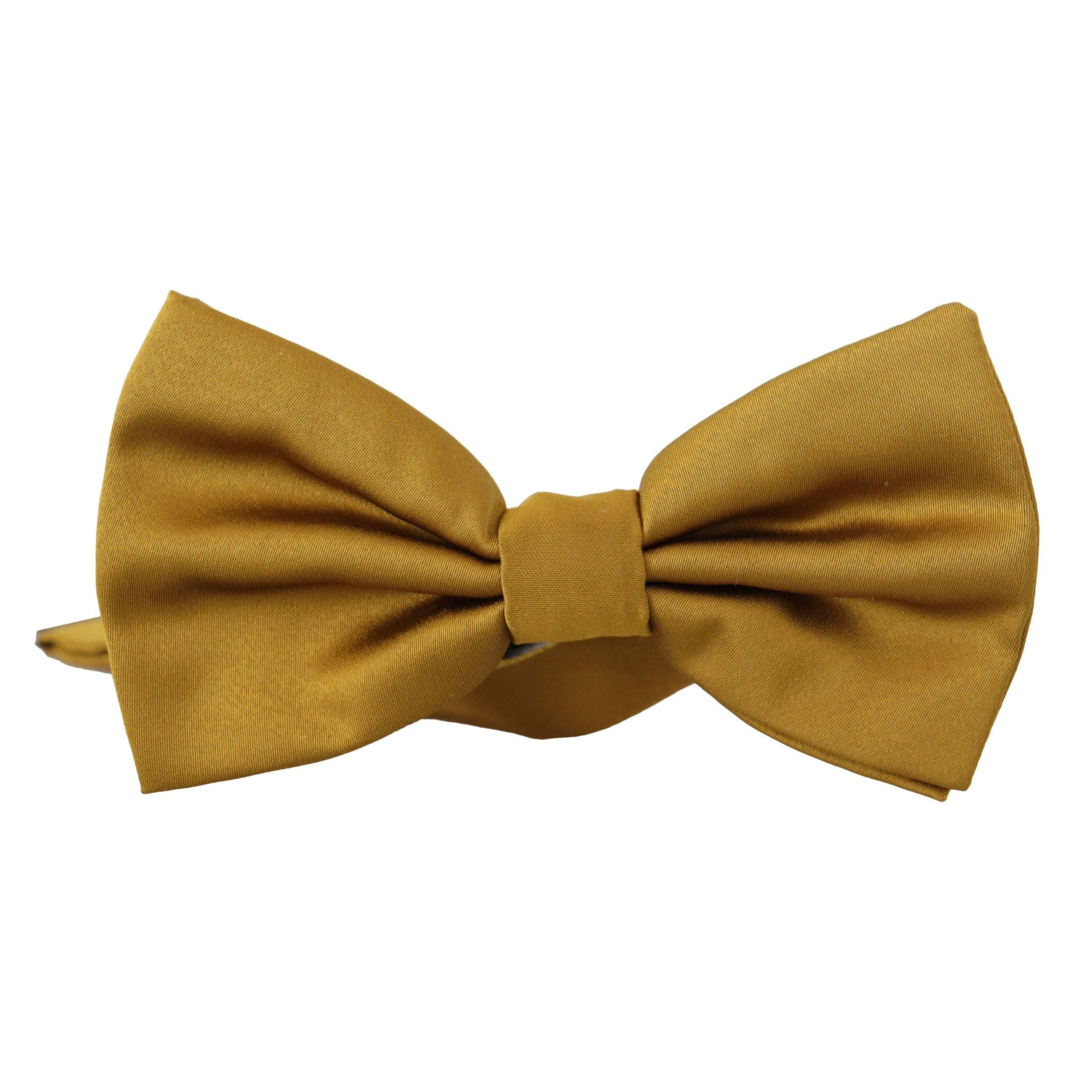 Dolce & Gabbana Mustard Silk Bow Tie Accessory
