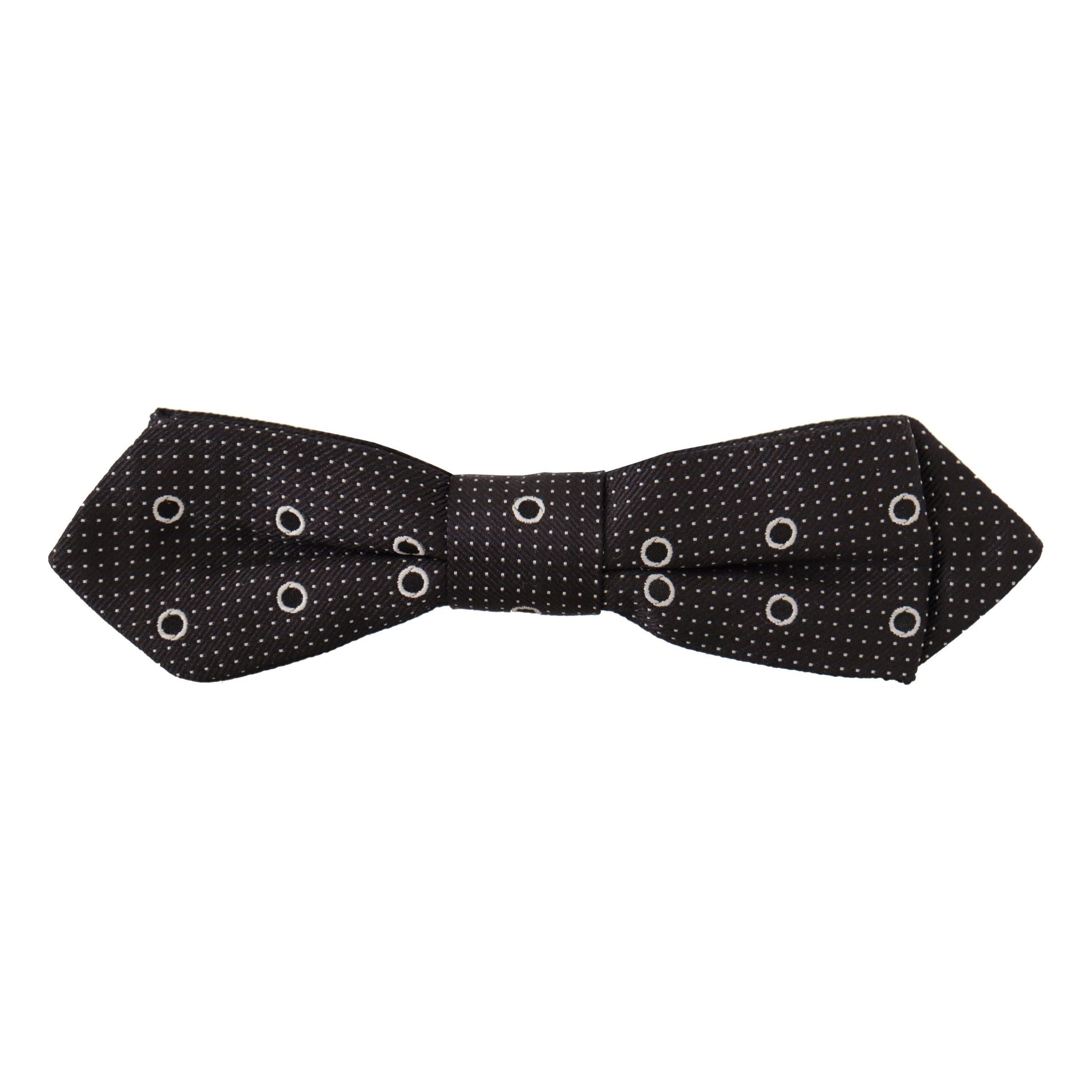 Dolce & Gabbana Black and White Silk Bow Tie