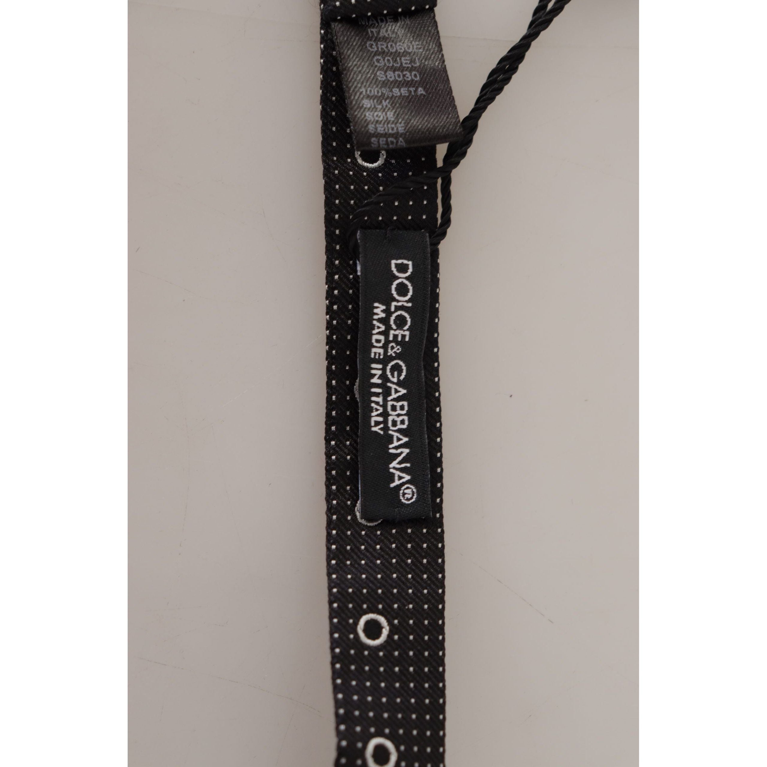 Dolce & Gabbana Black and White Silk Bow Tie