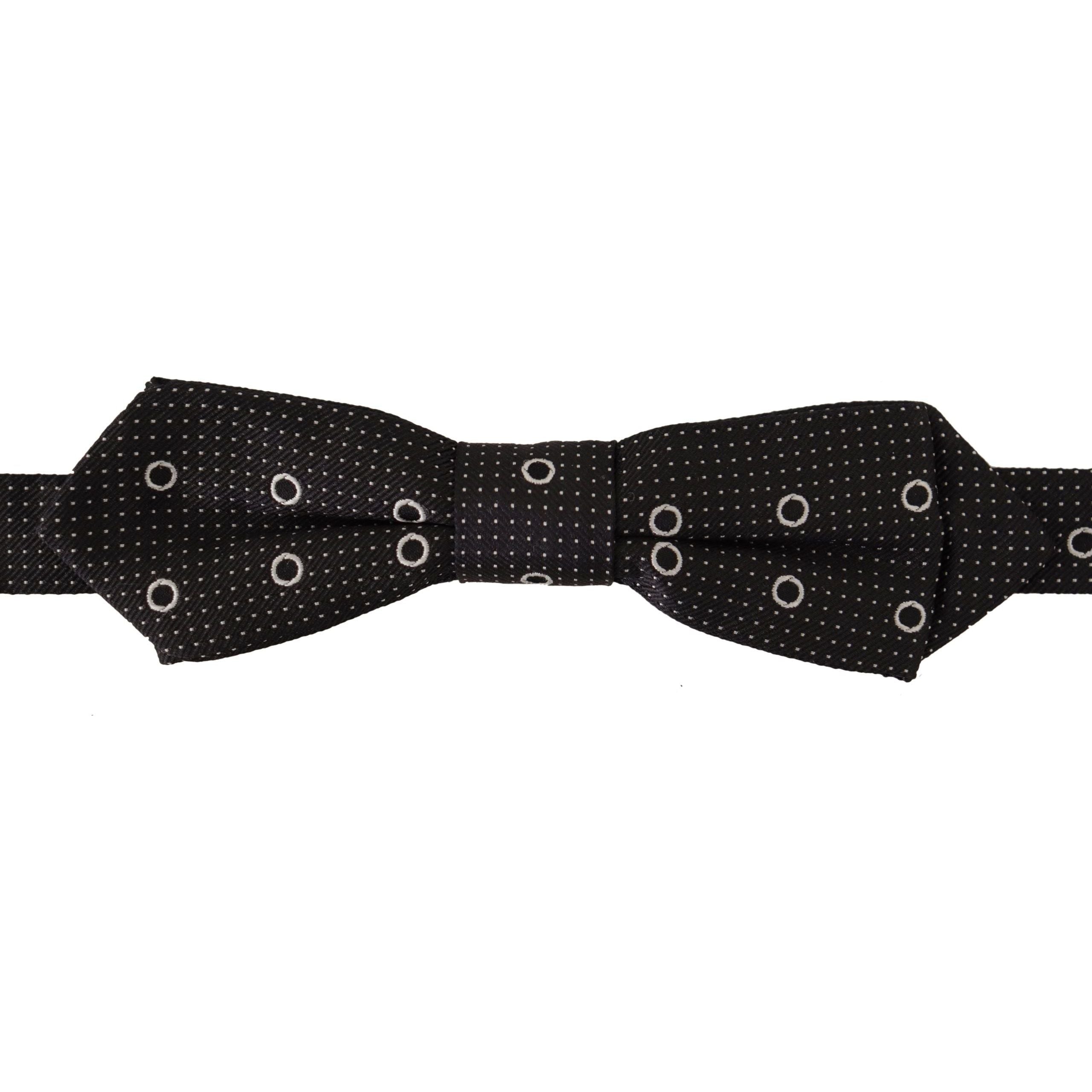 Dolce & Gabbana Black and White Silk Bow Tie