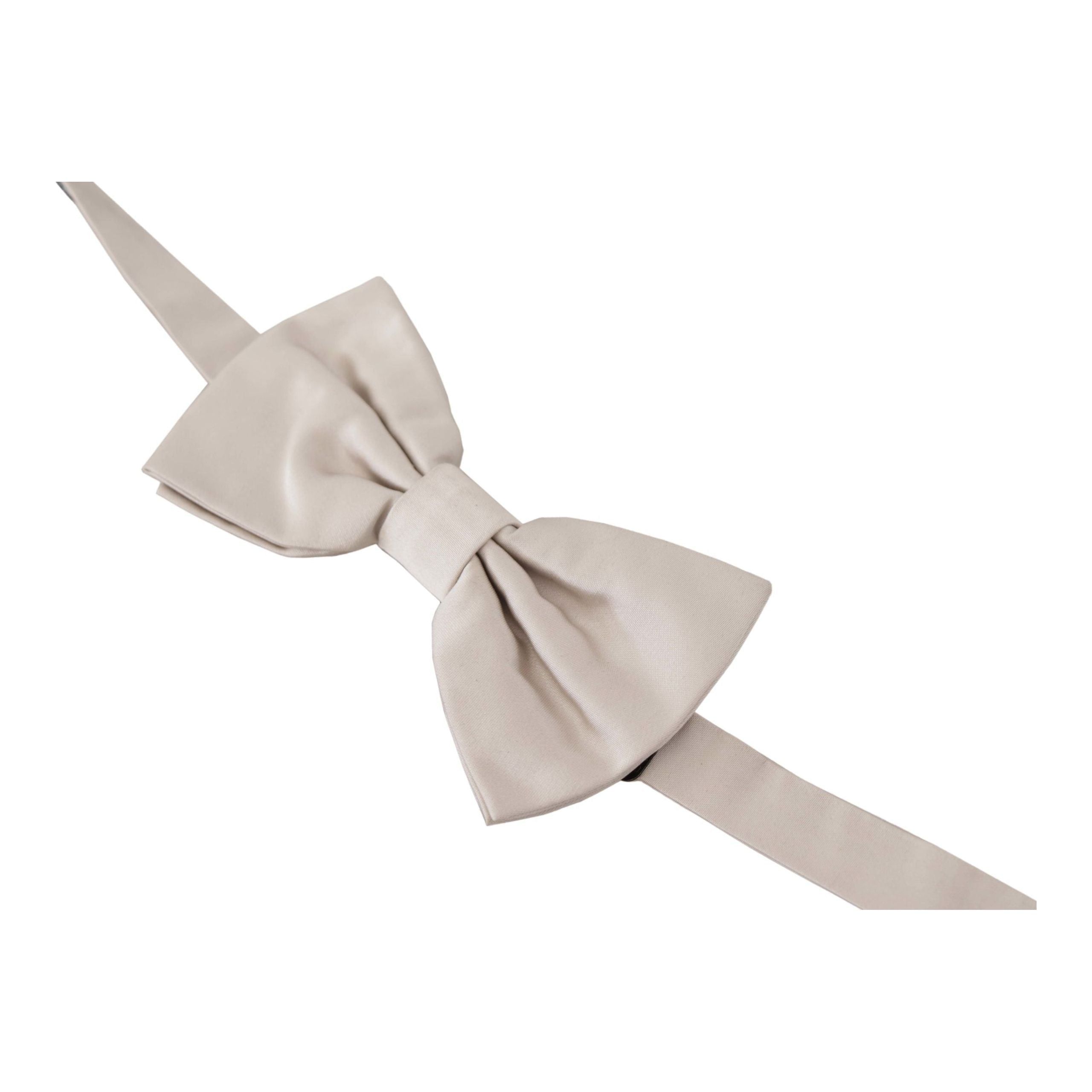 Dolce & Gabbana Gray Exquisite Silk Bow Tie Accessory