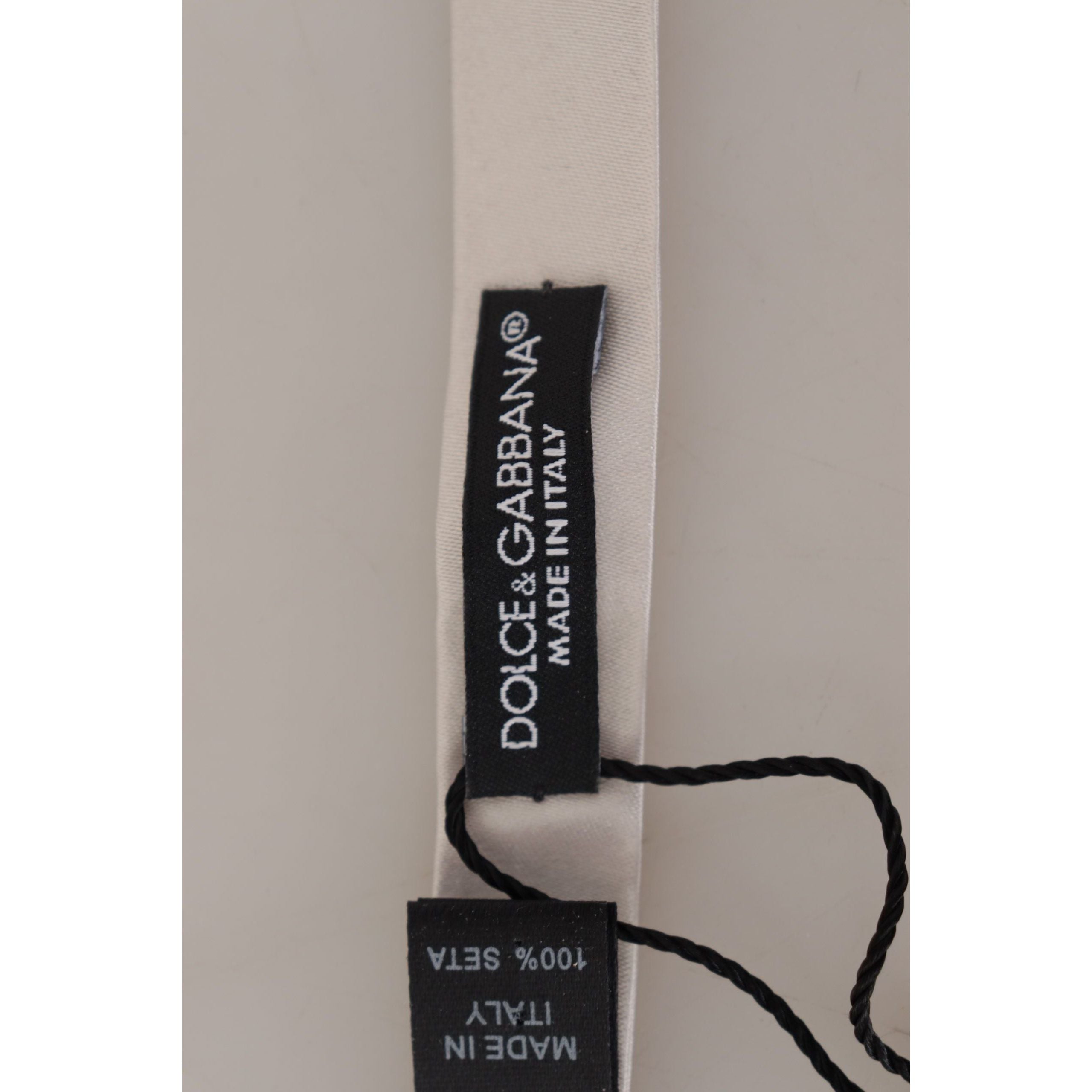 Dolce & Gabbana Gray Exquisite Silk Bow Tie Accessory