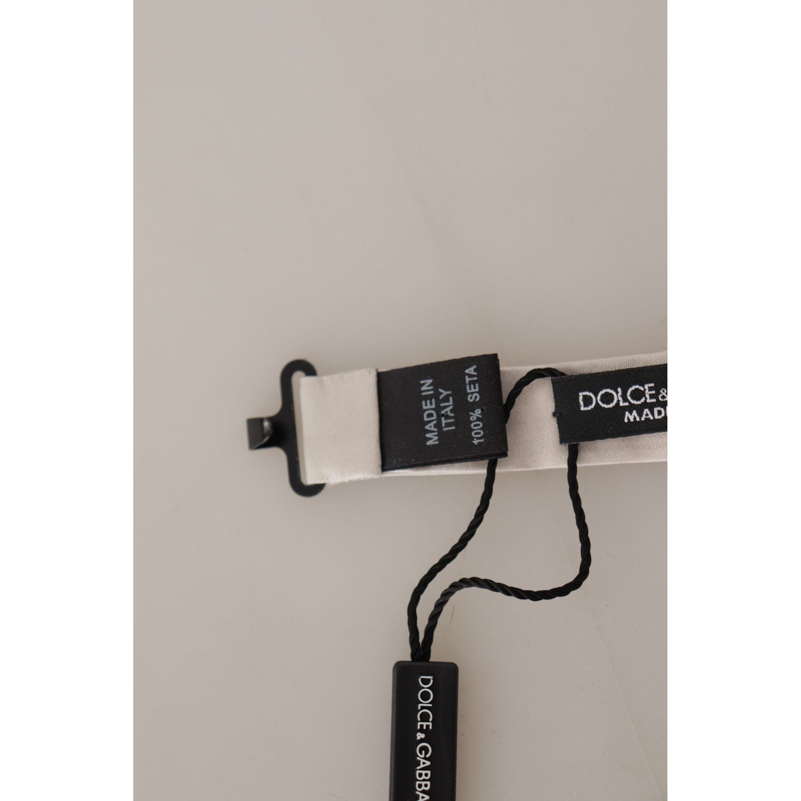 Dolce & Gabbana Gray Exquisite Silk Bow Tie Accessory