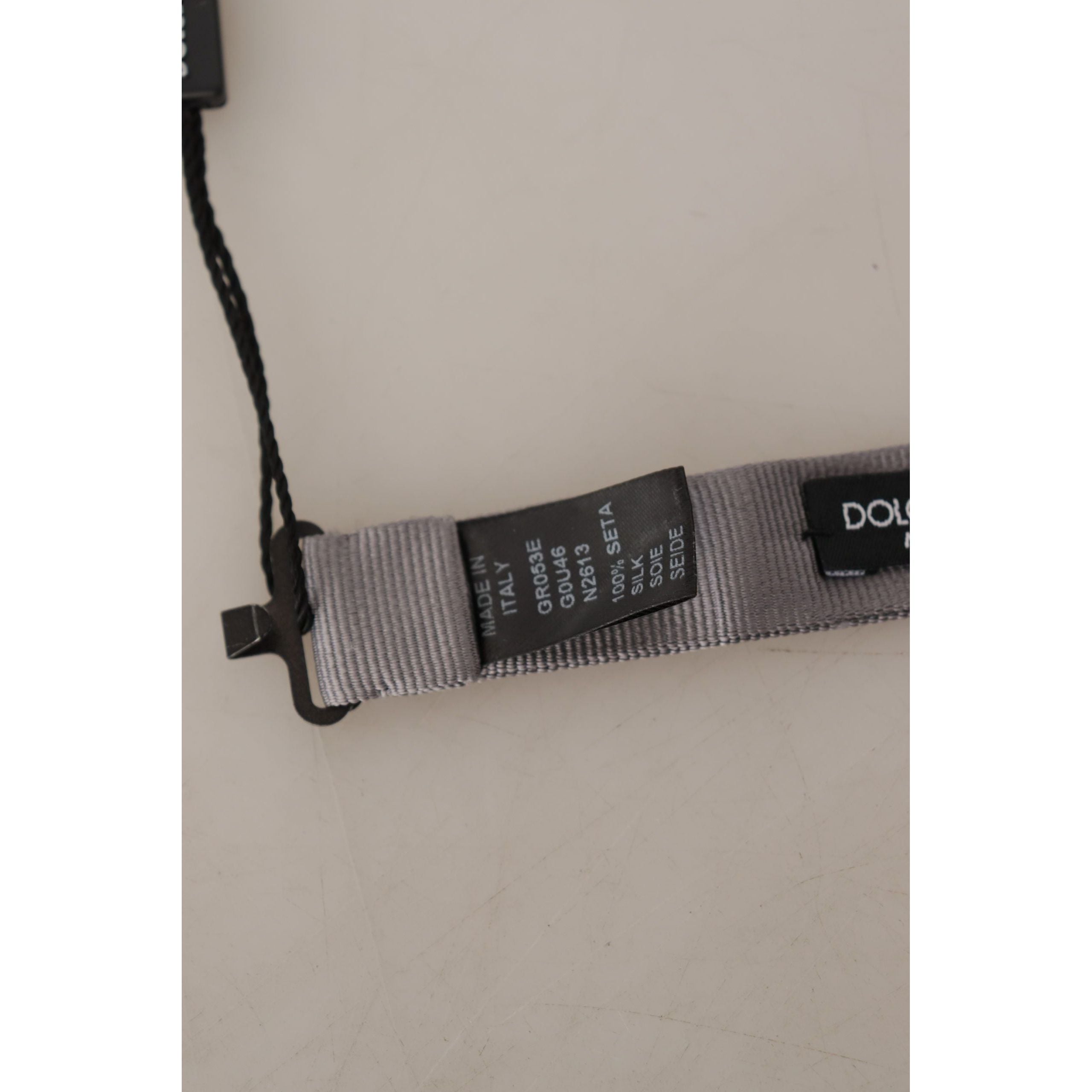 Dolce & Gabbana Gray Silk Bow Tie for Refined Style