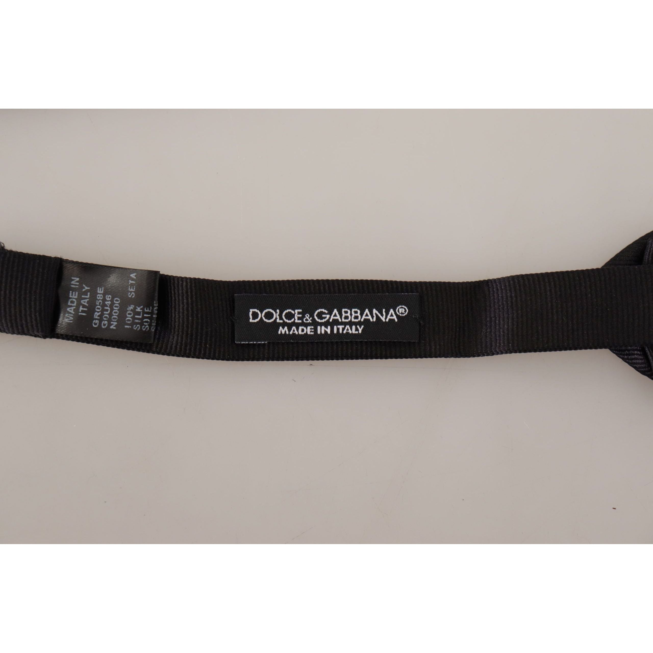 Dolce & Gabbana Black Silk Bow Tie Accessory