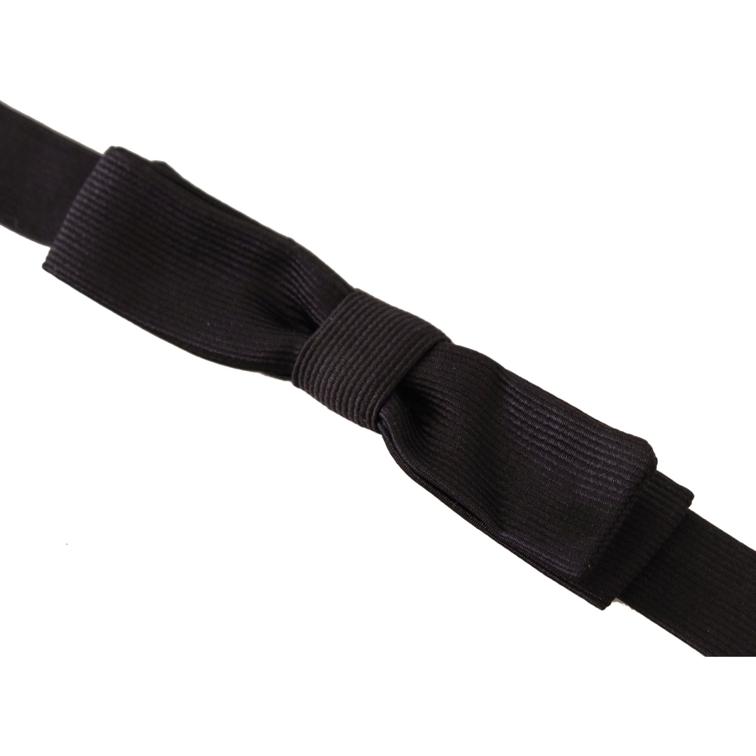 Dolce & Gabbana Black Silk Bow Tie Accessory