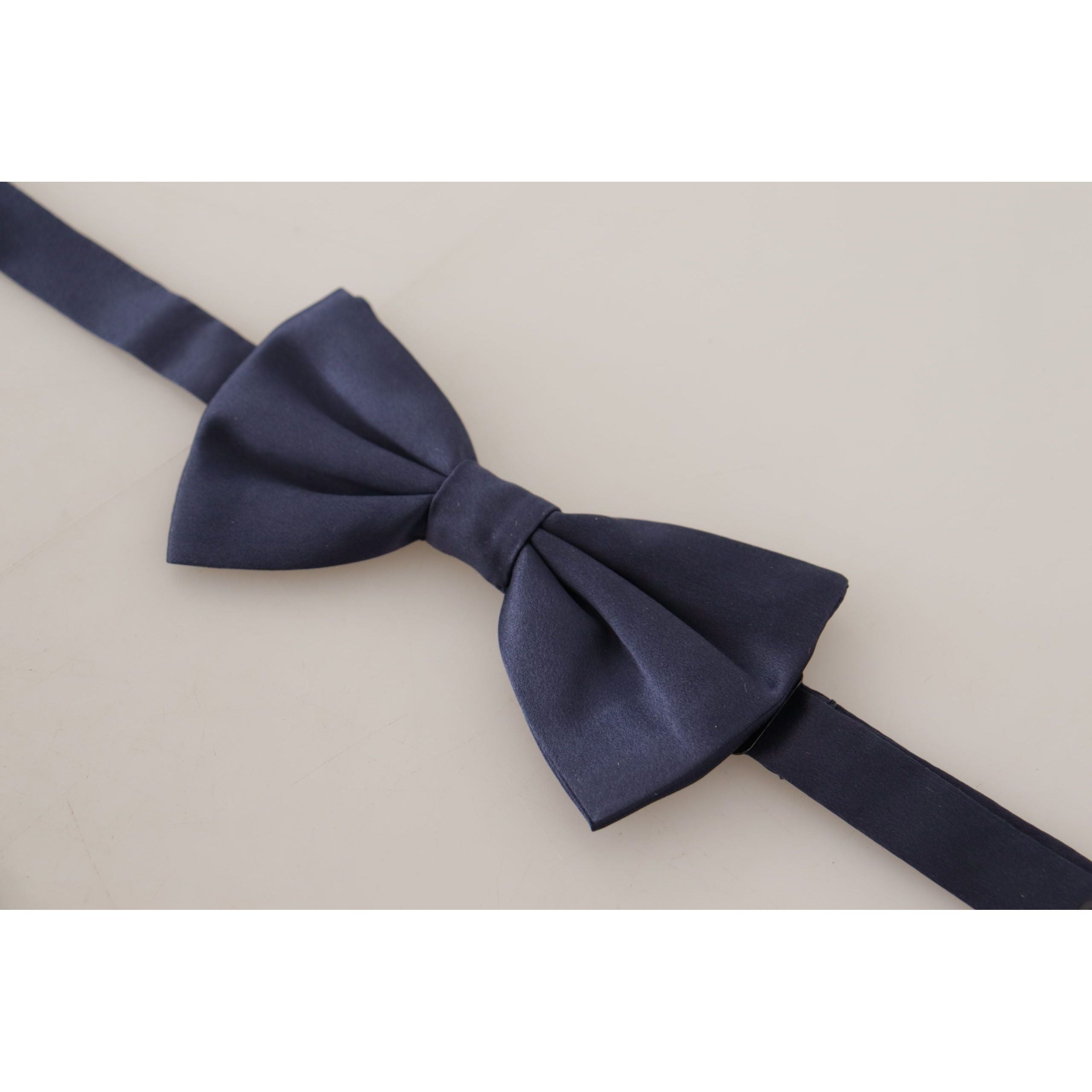 Dolce & Gabbana Blue Silk Bow Tie for Elegant Style