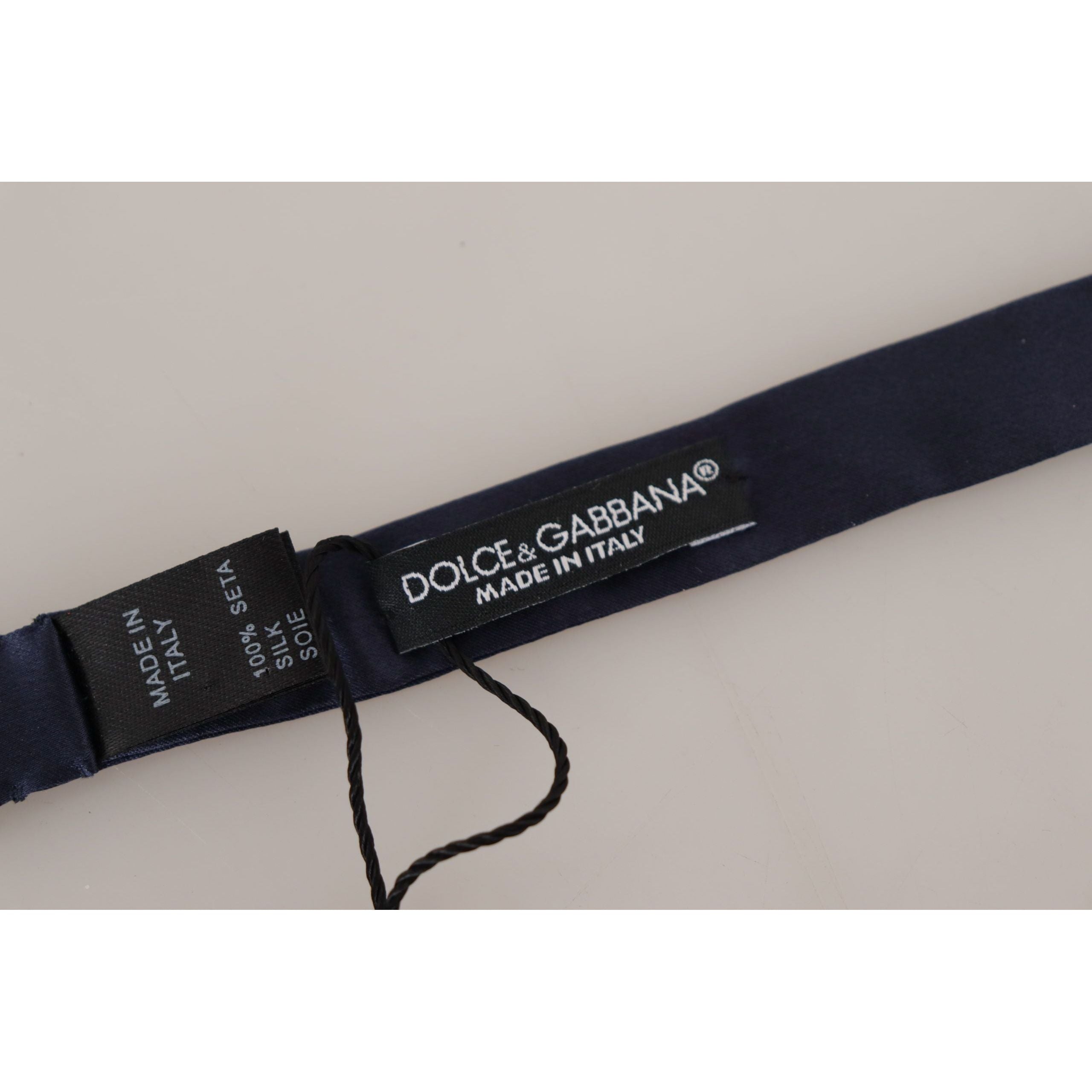 Dolce & Gabbana Blue Silk Bow Tie for Elegant Style
