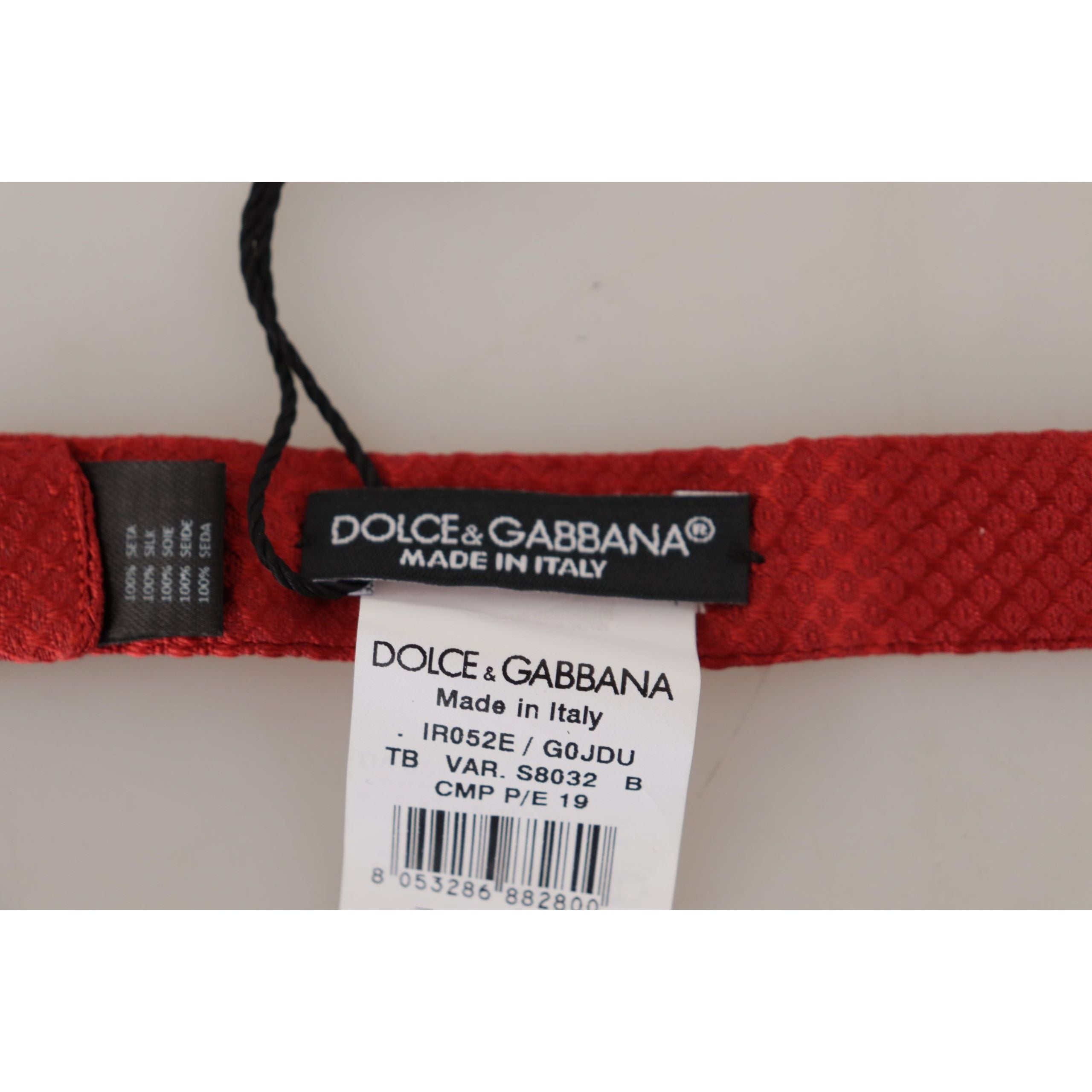 Dolce & Gabbana Red Silk Bow Tie for Timeless Style