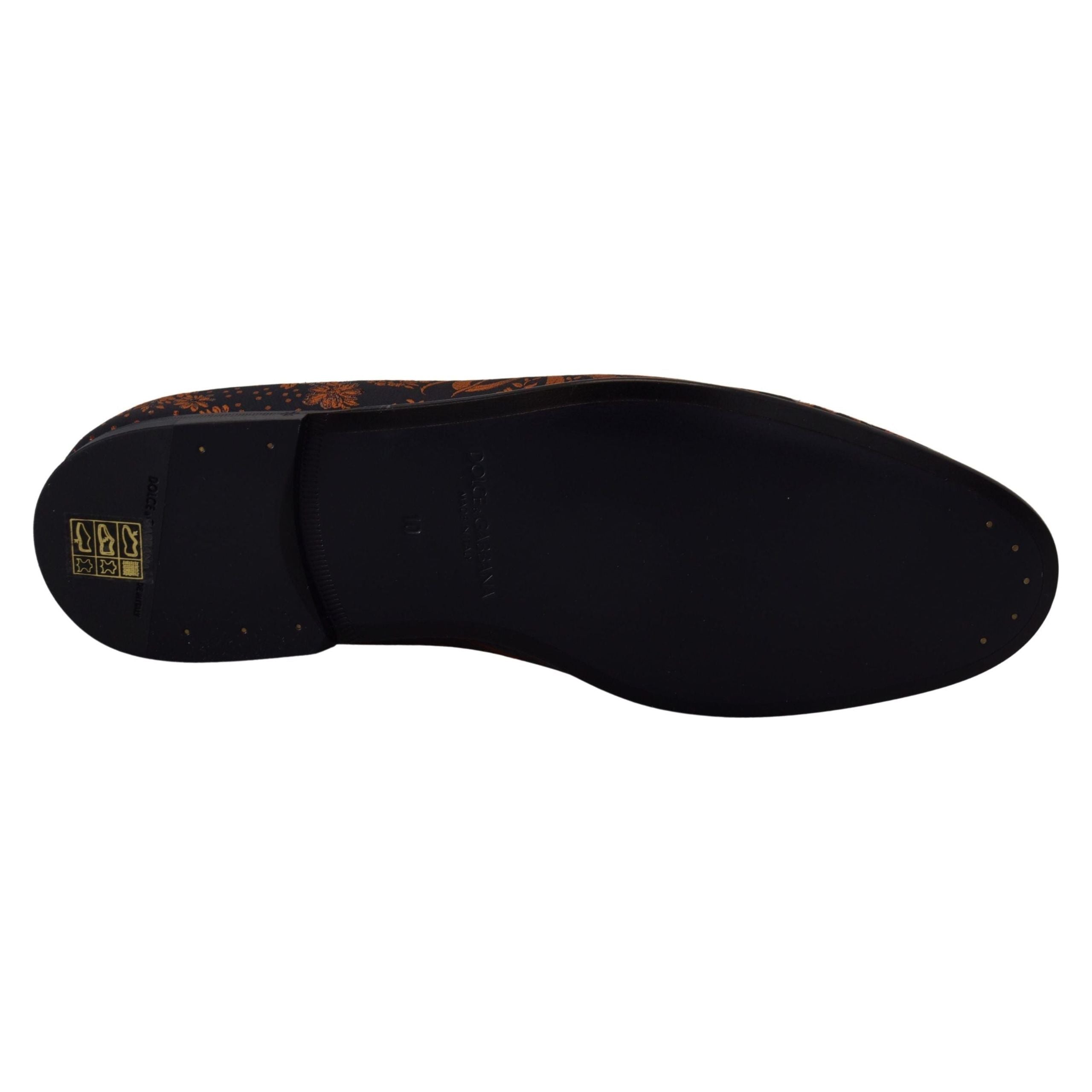 Dolce & Gabbana Blue Cotton Floral Slip-On Loafers