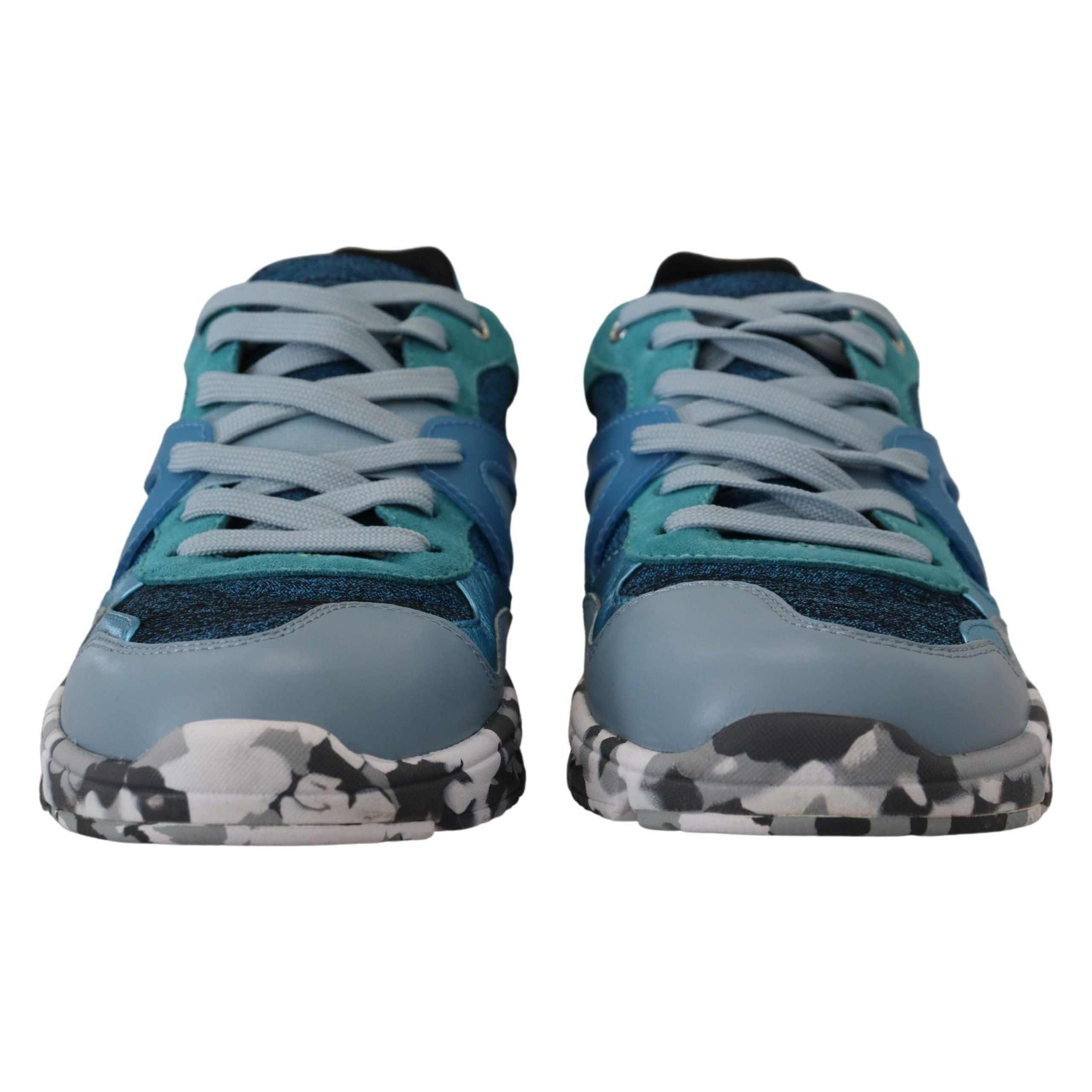 Dolce & Gabbana Blue Calfskin Low Top Sneakers
