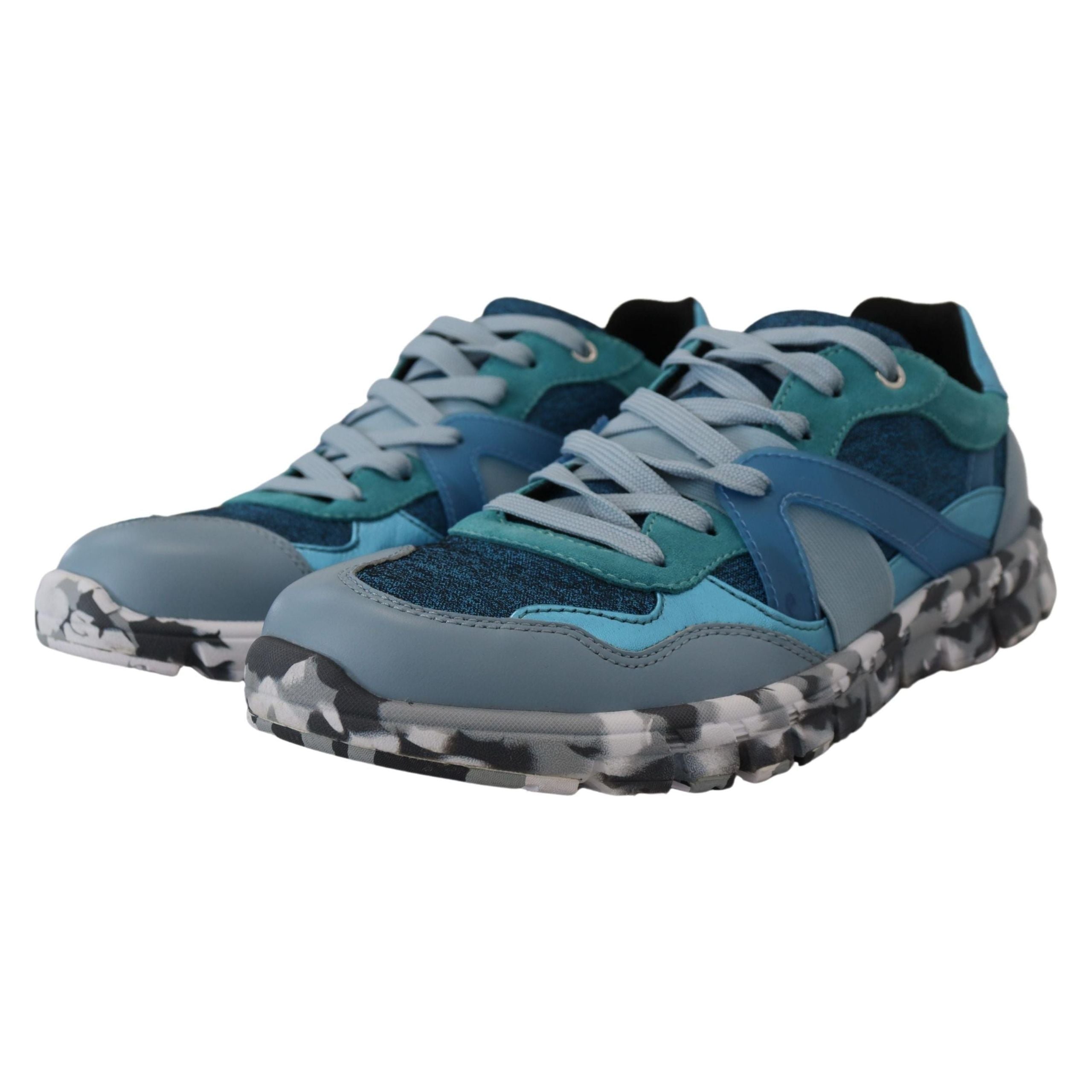 Dolce & Gabbana Blue Calfskin Low Top Sneakers