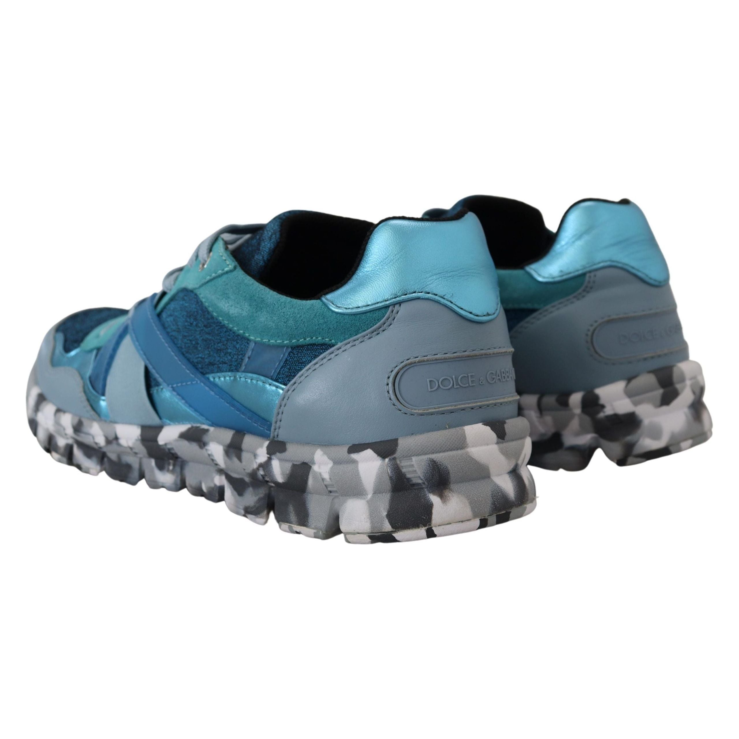 Dolce & Gabbana Blue Calfskin Low Top Sneakers